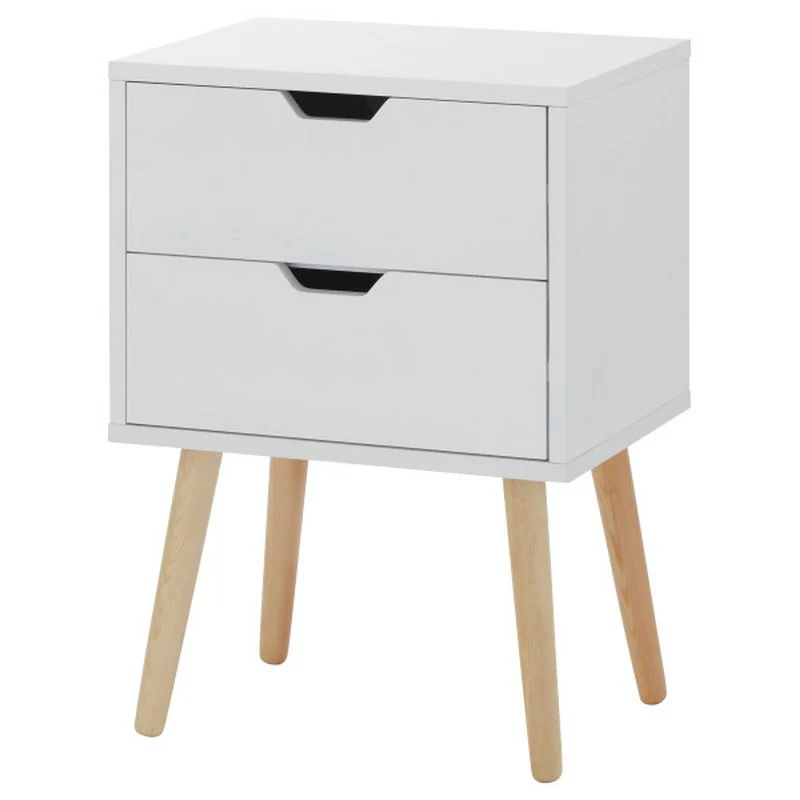 2 Nyborg Bedside Tables White 2 Drawers - Image 8