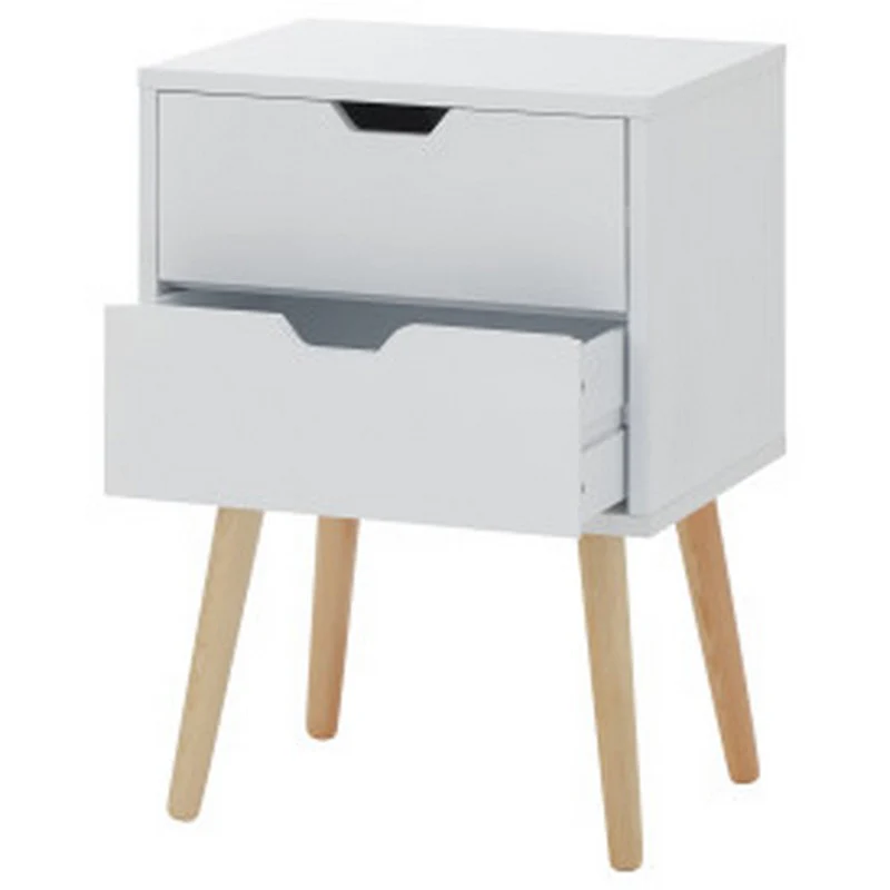 2 Nyborg Bedside Tables White 2 Drawers - Image 9