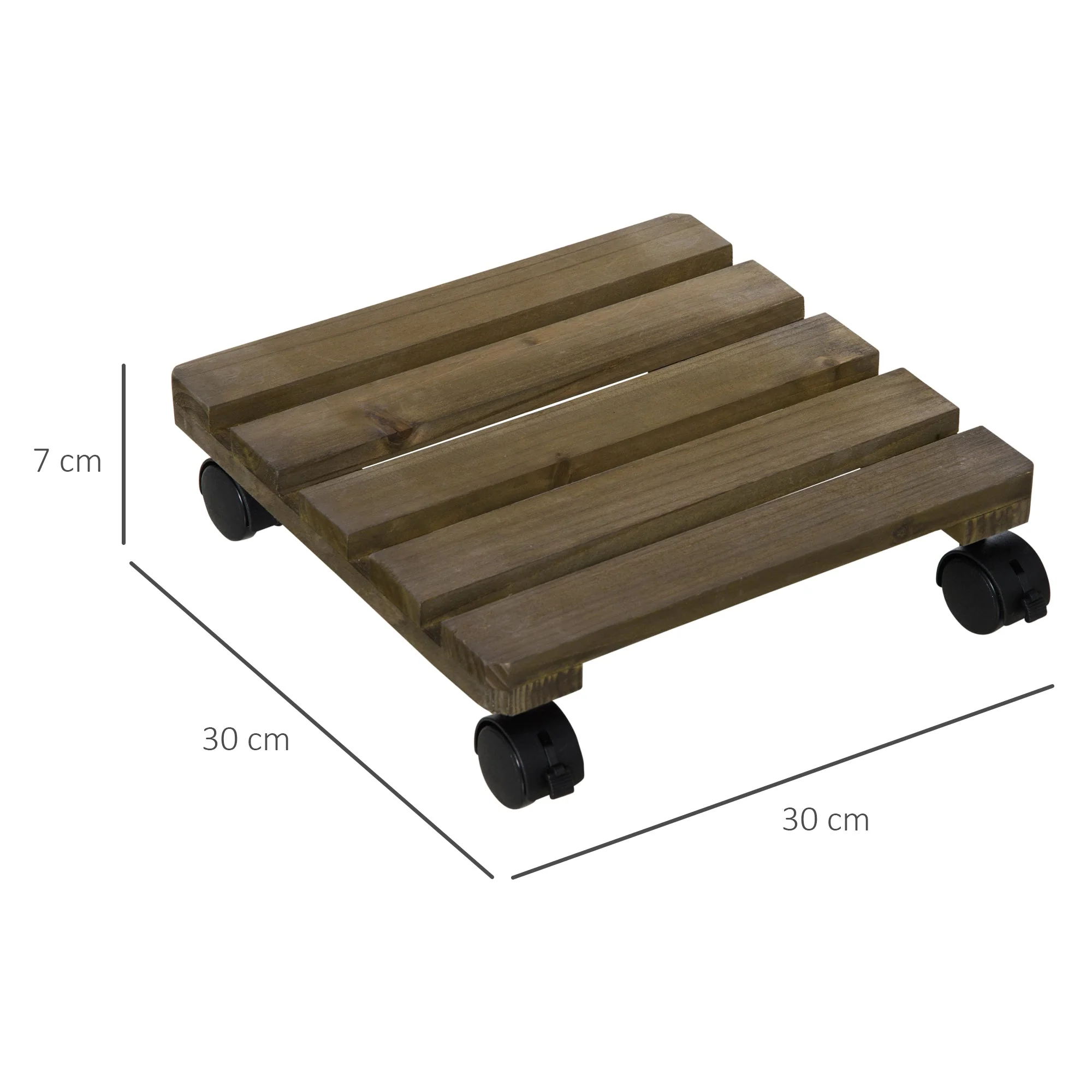 2 Pack Plant Stand with Wheels Mobile Flowerpot Holder for Indoor & Outdoor Use - Image 3