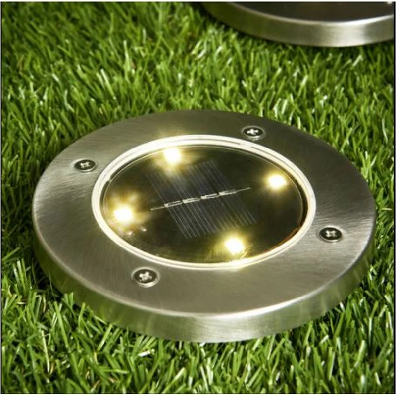 2 Pack Solar Garden Deck Light 8 White LED - 11.5cm by Bright Garden - Image 2