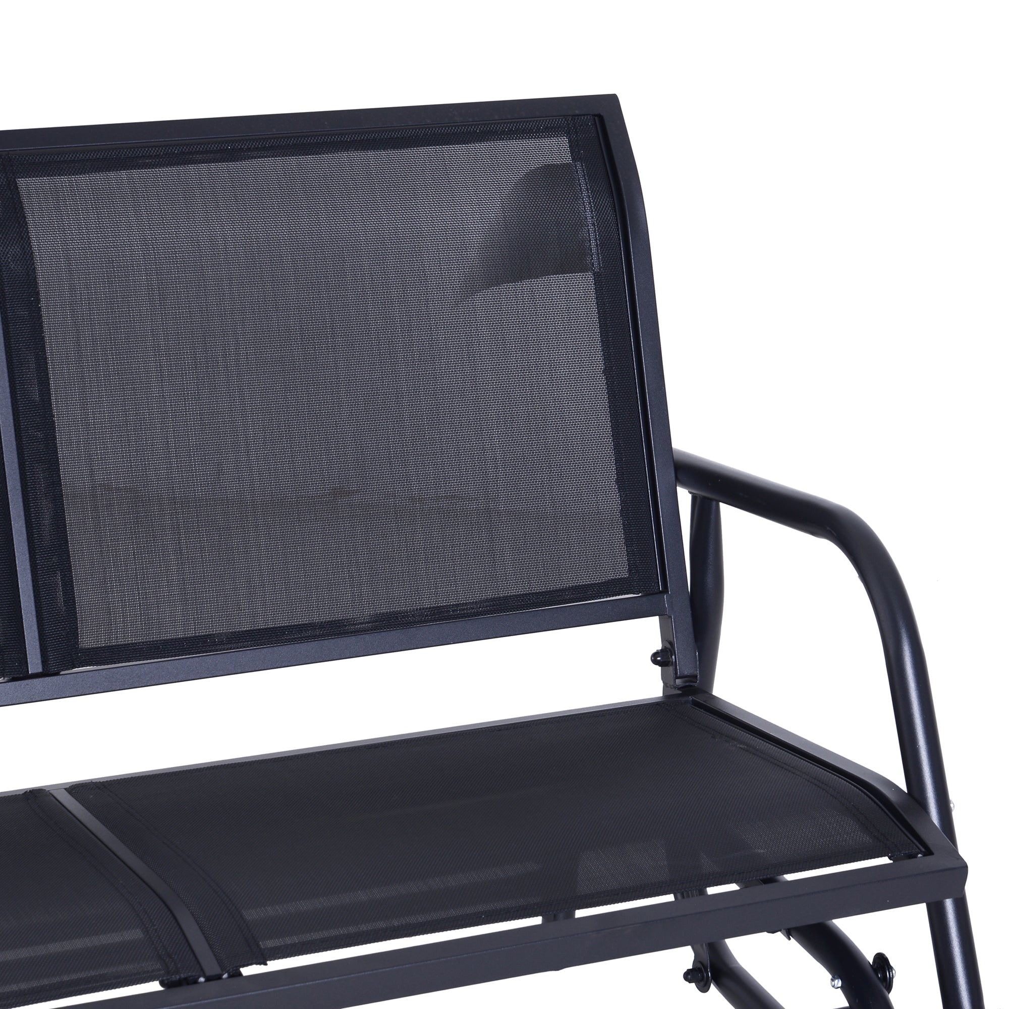 2-Person Outdoor Glider Bench Patio 2 Seater Swing Gliding Chair Loveseat w/Power Coated Steel Frame for Backyard Garden Porch - Image 7