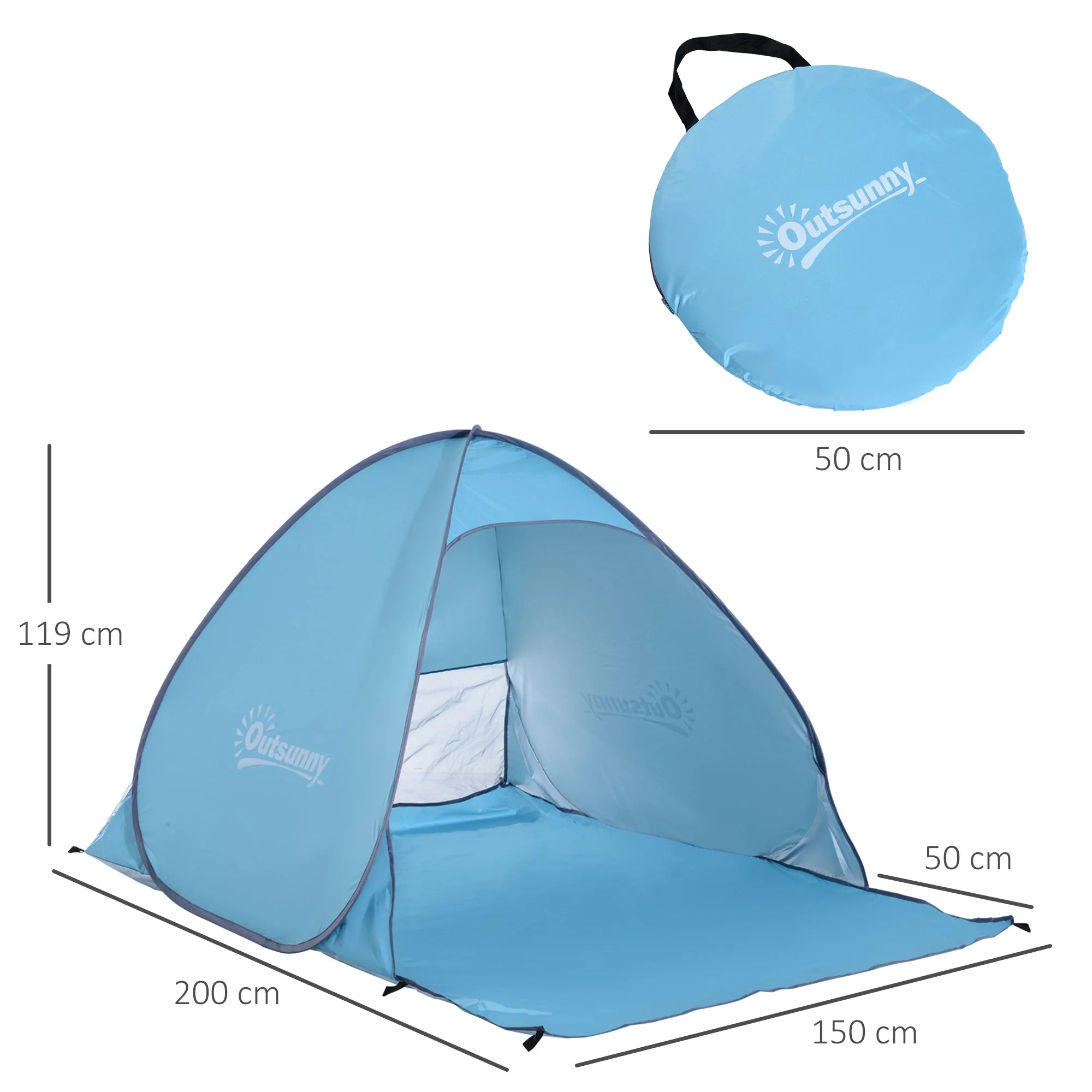 2 Person Pop Up UV Shelter Shade-Blue - Image 3