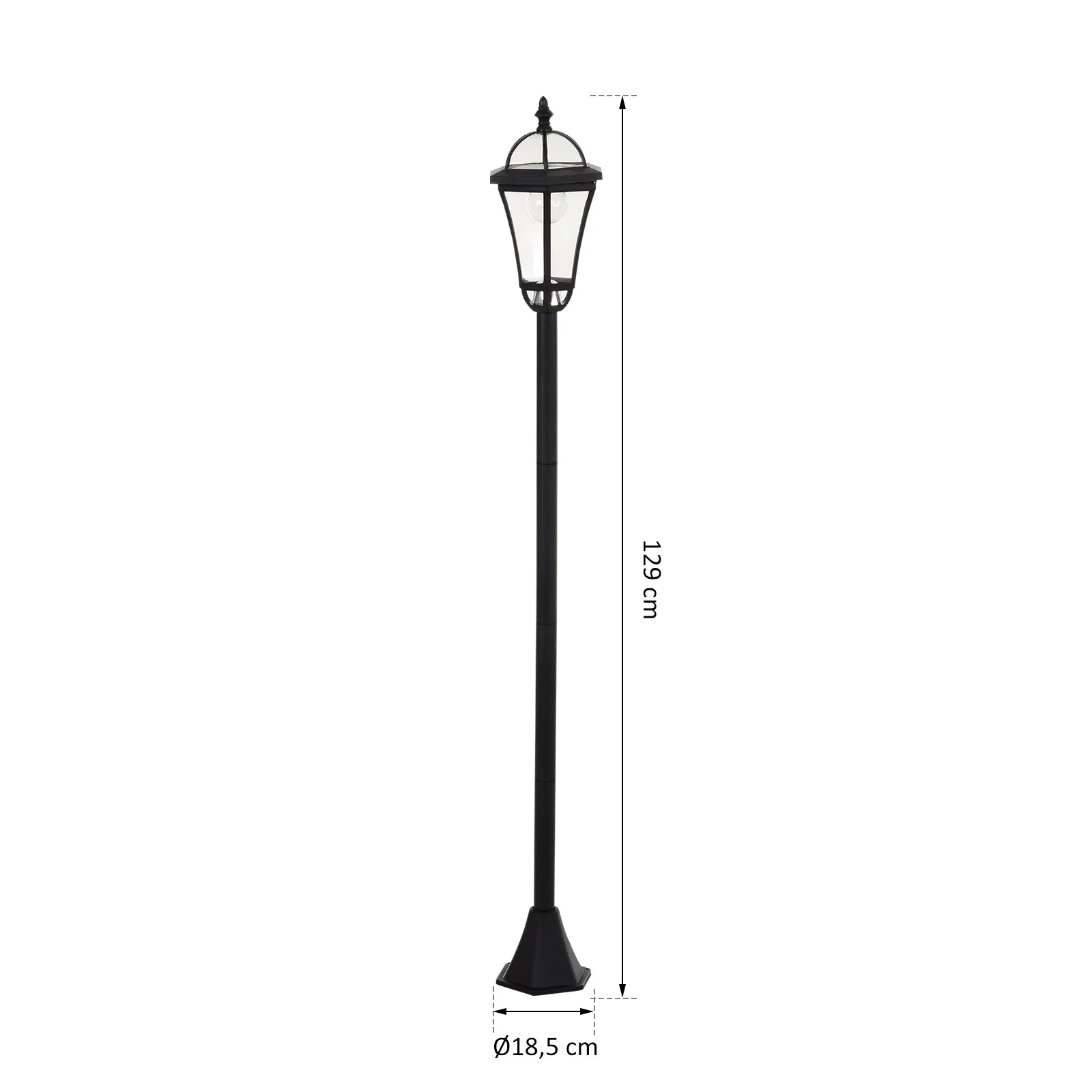 2-Piece LED Garden Lights Lamp Post Solar Powered Lantern Patio Pathway Walkway Outdoor Water-Resist Auto Switch 6 Hours Black - Image 3