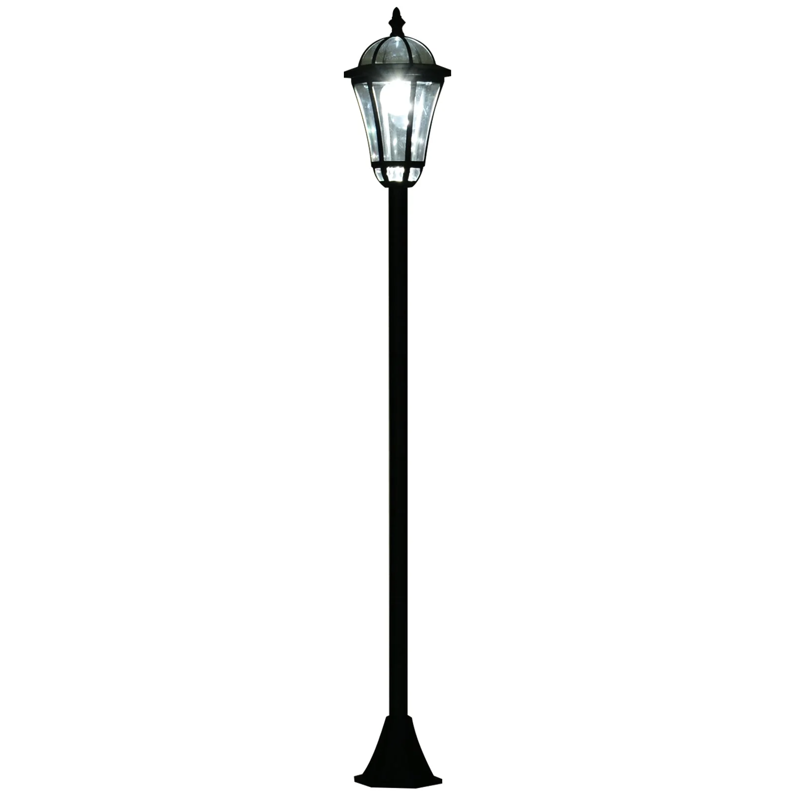 2-Piece LED Garden Lights Lamp Post Solar Powered Lantern Patio Pathway Walkway Outdoor Water-Resist Auto Switch 6 Hours Black - Image 9