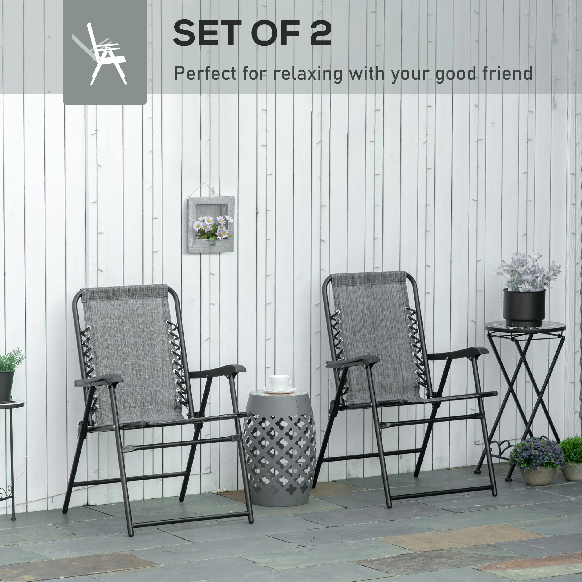 2-Pieces Patio Folding Chair Set - Image 4