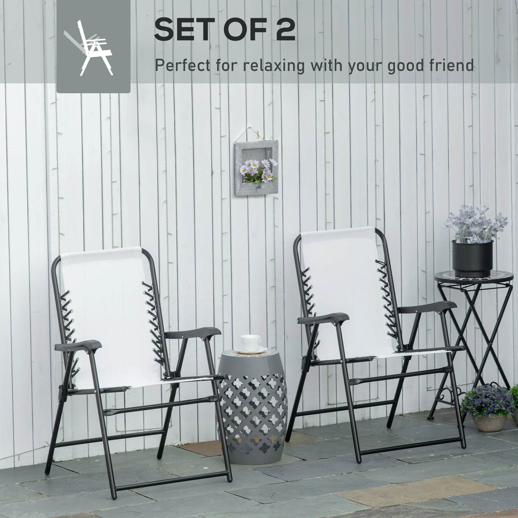 2-Pieces Patio Folding Chair Set - Image 4