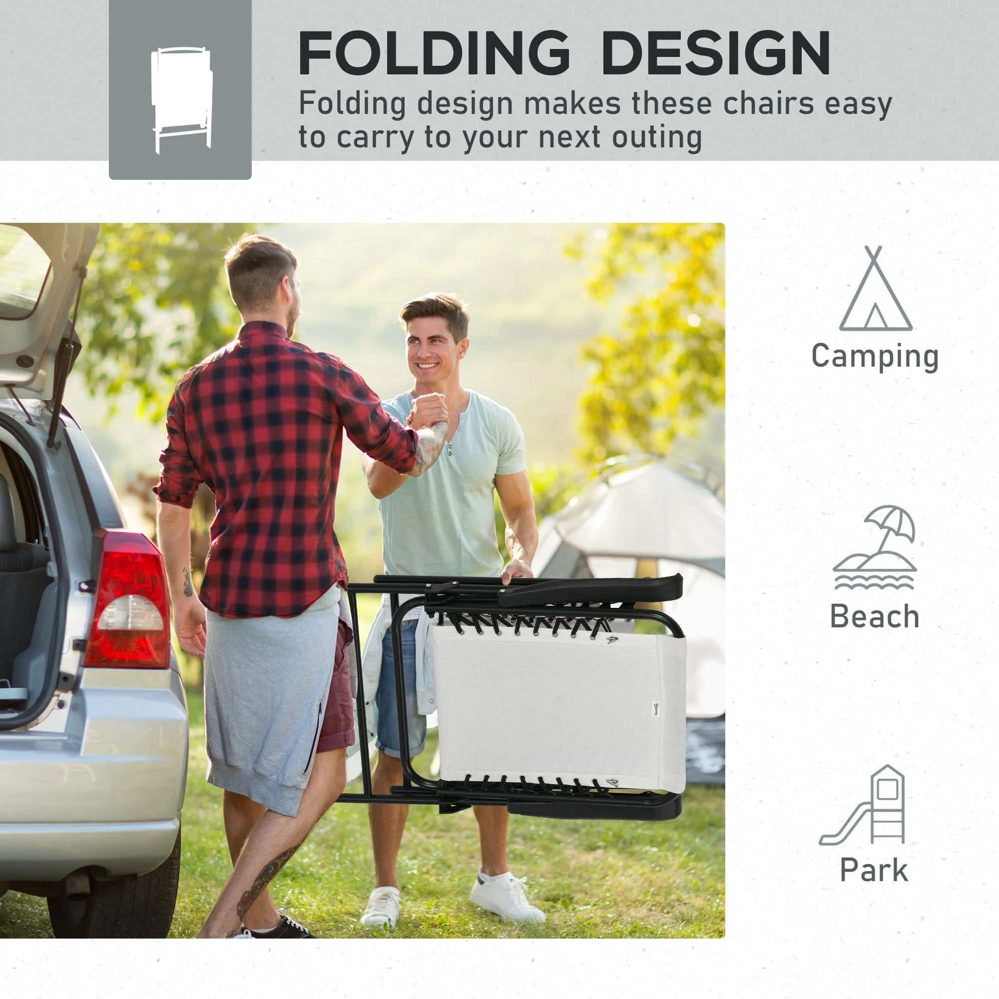2-Pieces Patio Folding Chair Set - Image 5