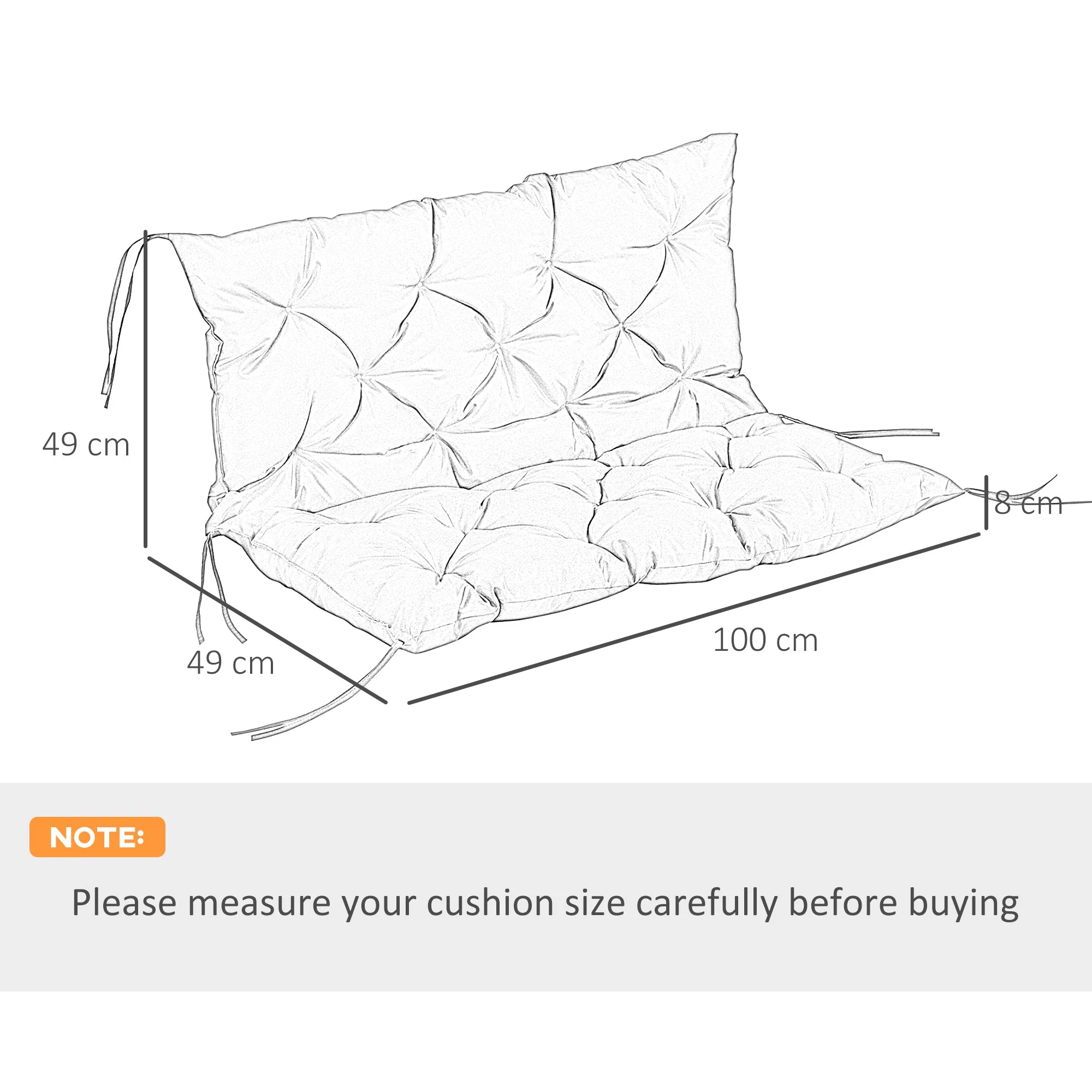 2 Seater Bench Cushion - Image 3