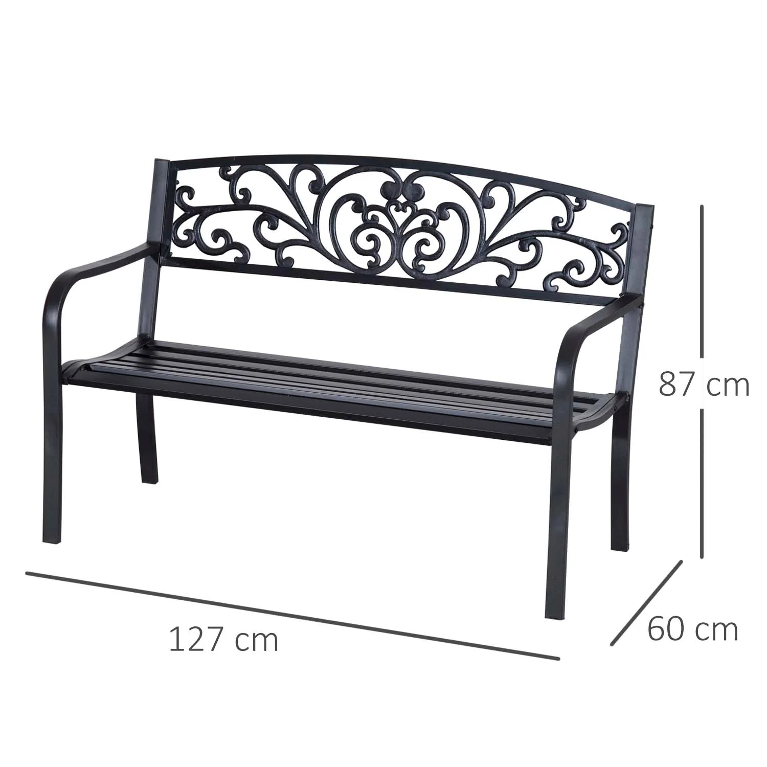 2 Seater Garden Bench - Image 3