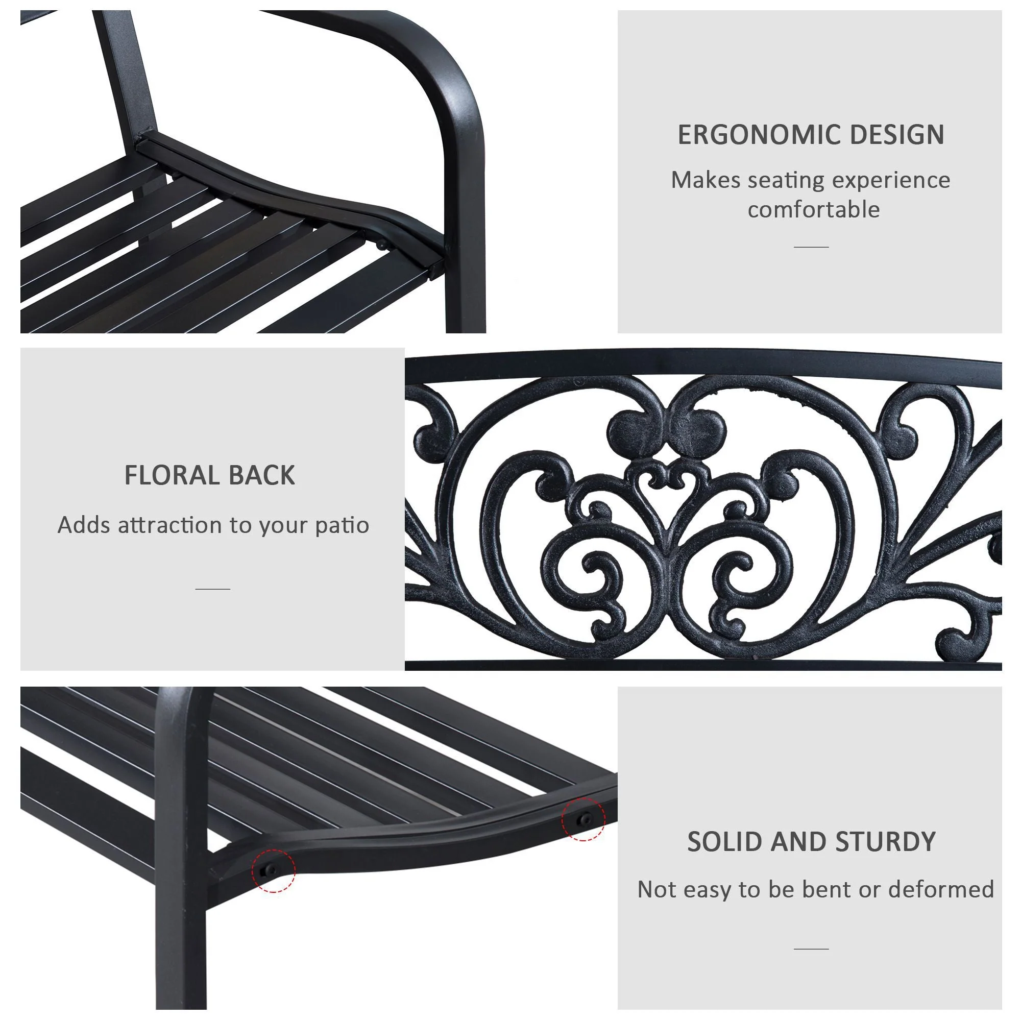 2 Seater Garden Bench - Image 5