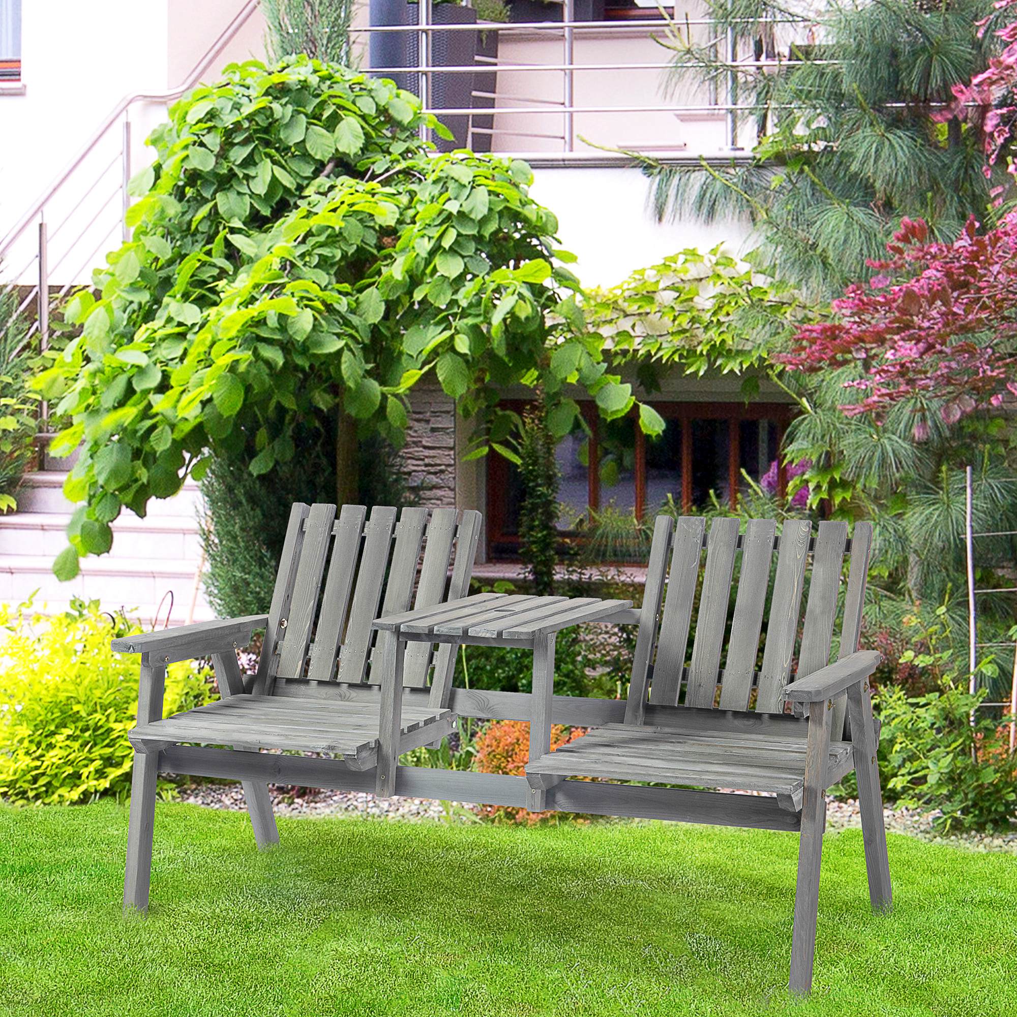 2 Seater Garden Bench Antique Loveseat for Yard - Image 2