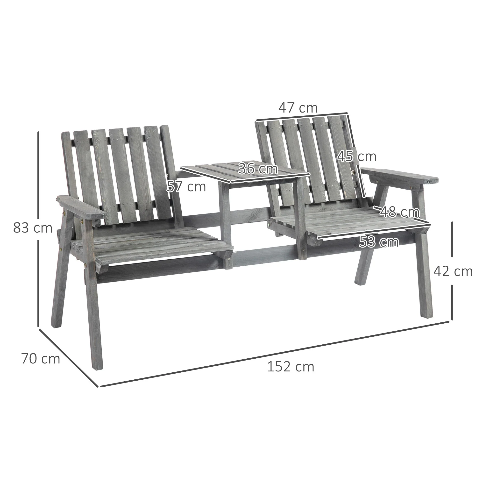2 Seater Garden Bench Antique Loveseat for Yard - Image 3