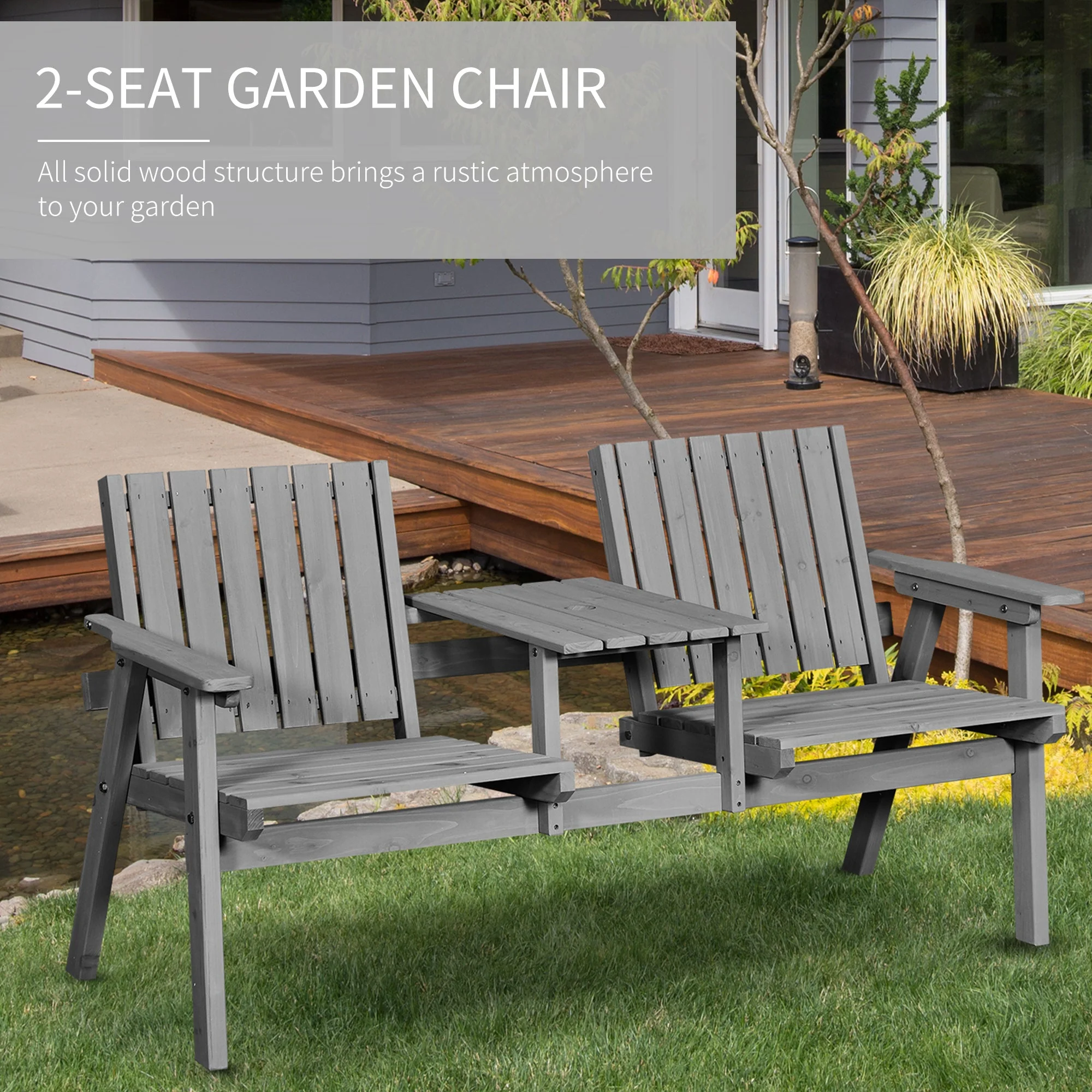 2 Seater Garden Bench Antique Loveseat for Yard - Image 4