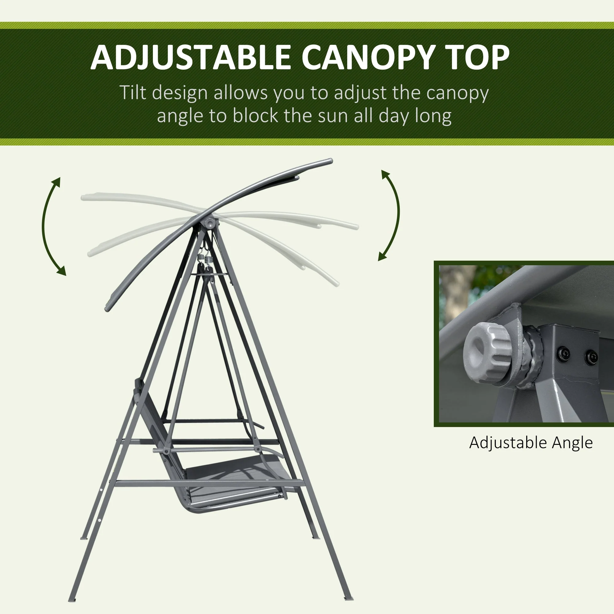 2 Seater Garden Swing Chair - Image 3