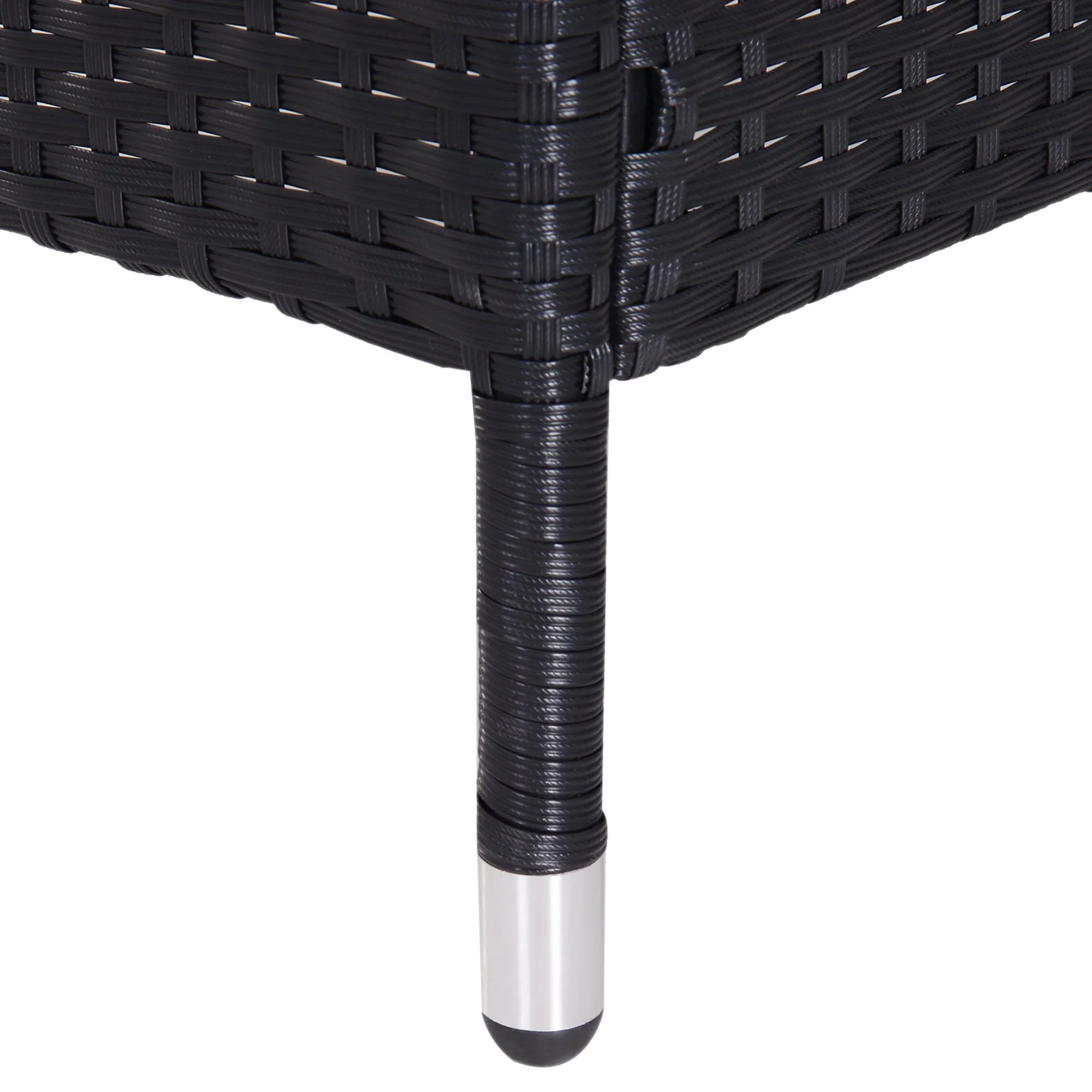 2 Seater Rattan Chair Set W/Middle Tea Table-Black - Image 8