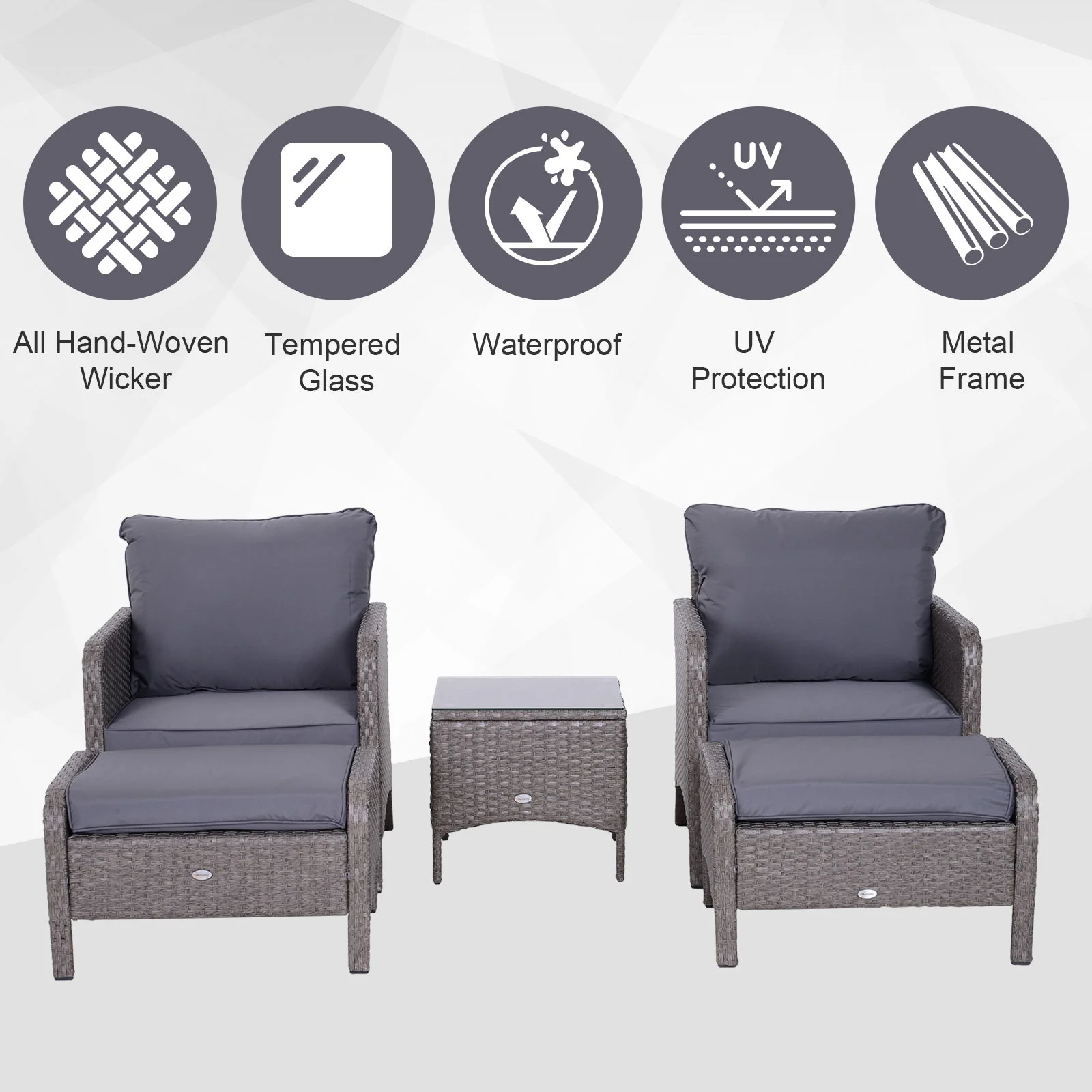 2 Seater Rattan Furniture Set - Image 4