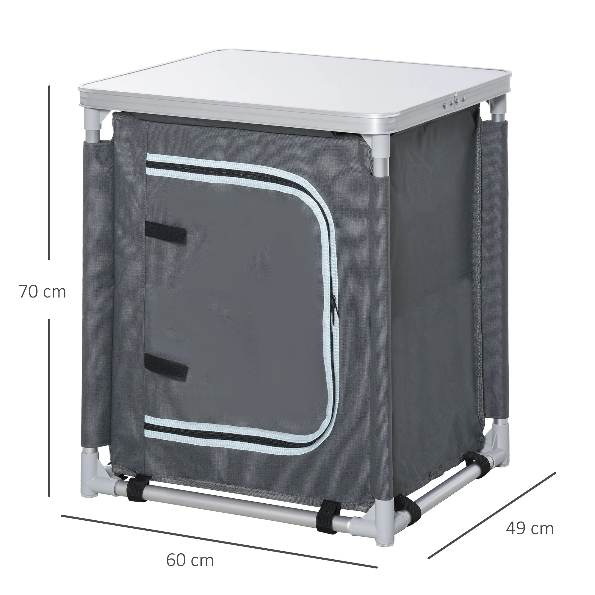 2-Shelf Camping Cupboard Camping Kitchen Station Cook Table Aluminum - Image 3