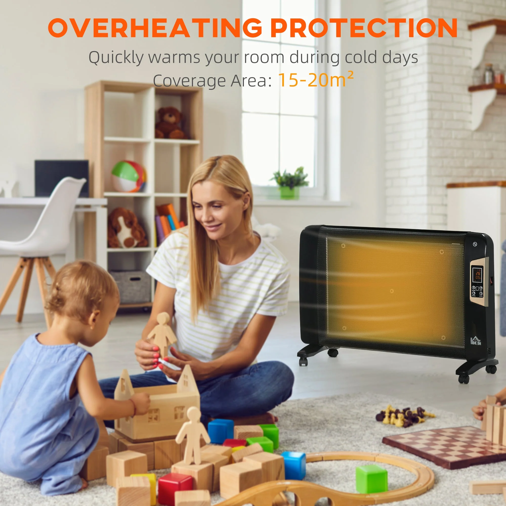 2000W Freestanding Space Heater With Remote Control Black - Image 7