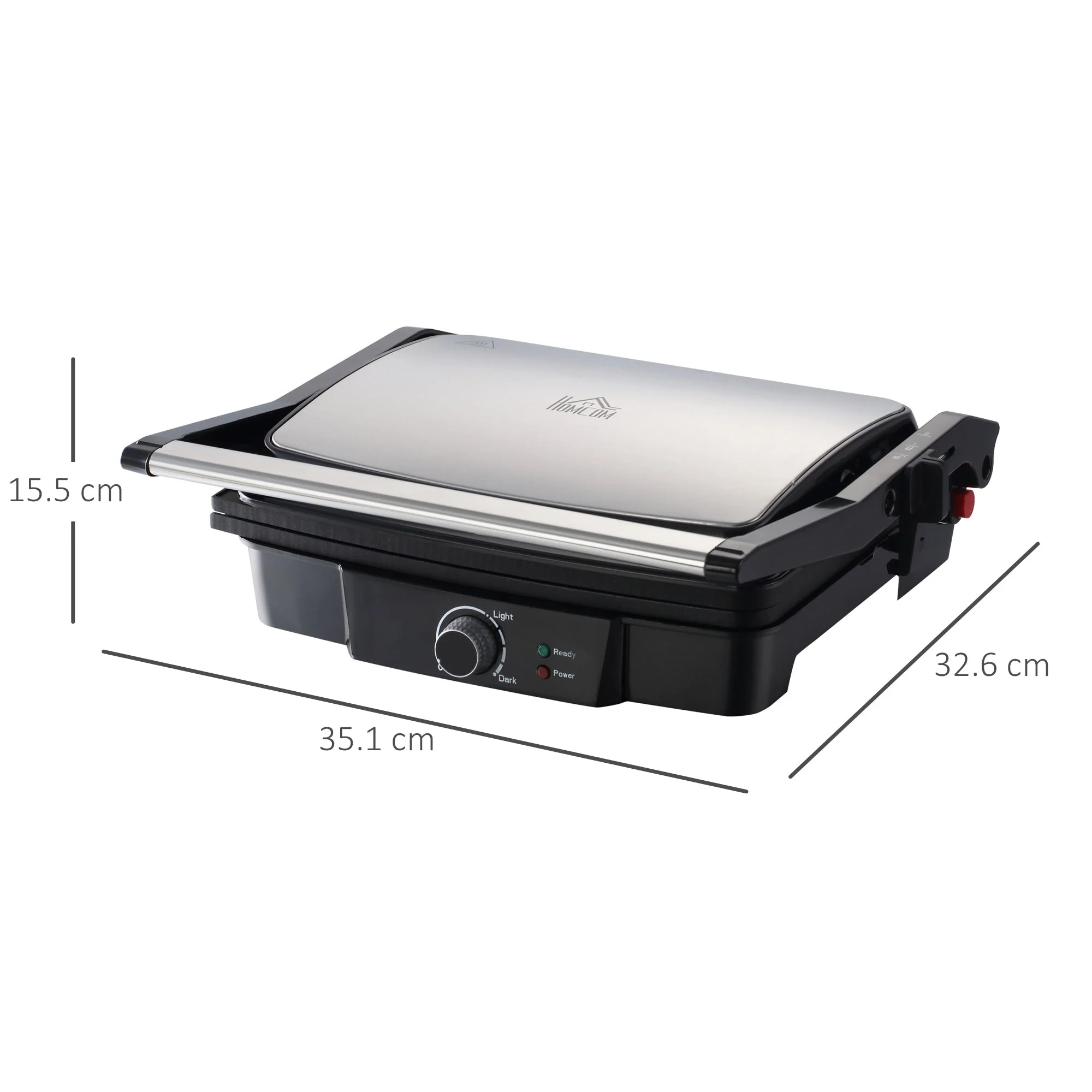 2000W Heath Grill With Cool Touch Handle Silver & Black - Image 3