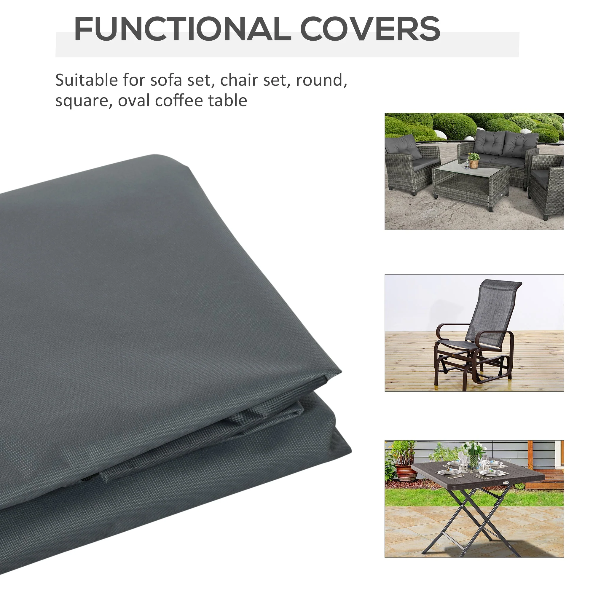 200x86cm Outdoor Garden Rattan Furniture Protective Cover Water UV Resistant - Image 6