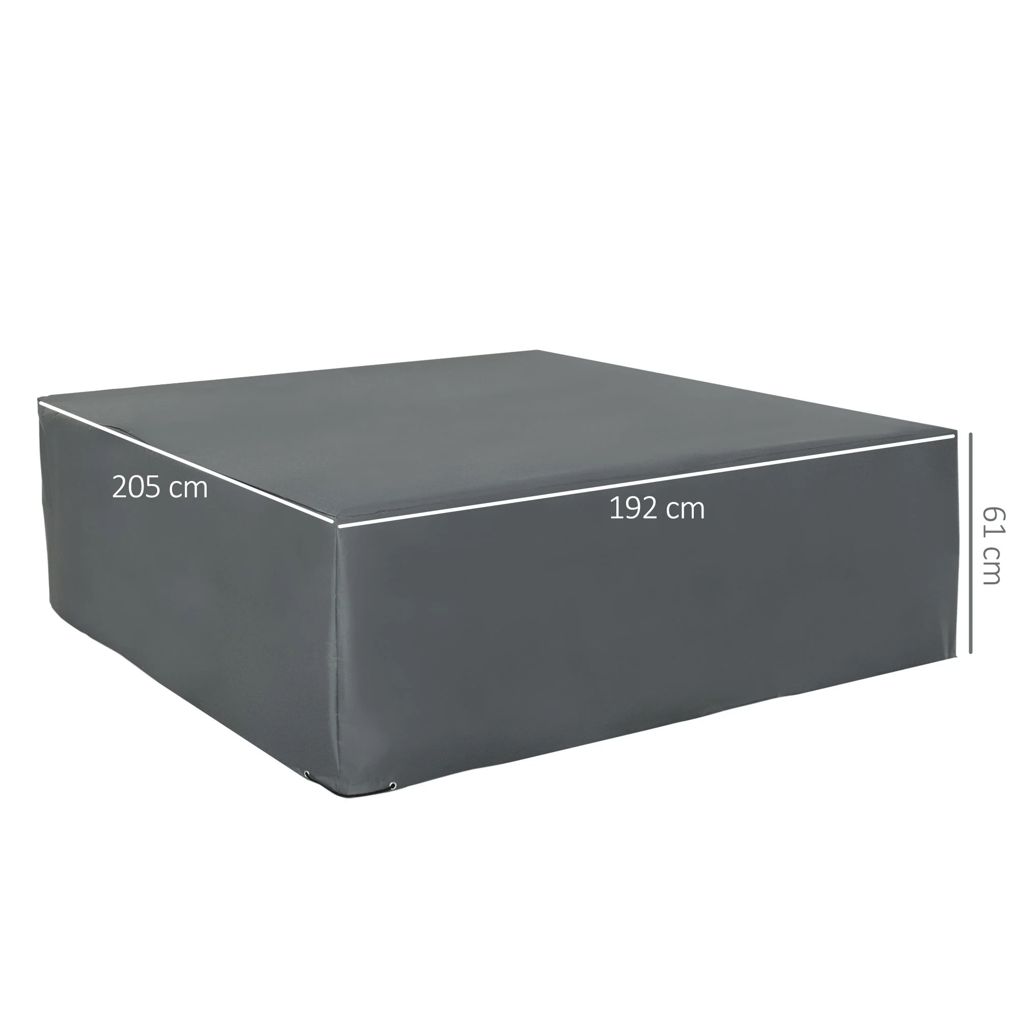 205x192cm Outdoor Garden Rattan Furniture Protective Cover Water UV Resistant Grey - Image 3