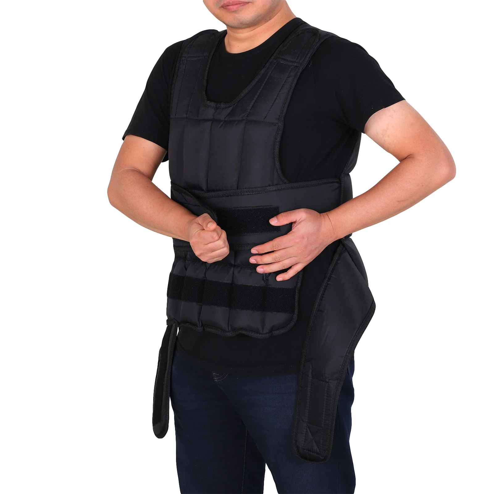 20kg Adjustable Metal Sand Weight Vest Black - Image 6