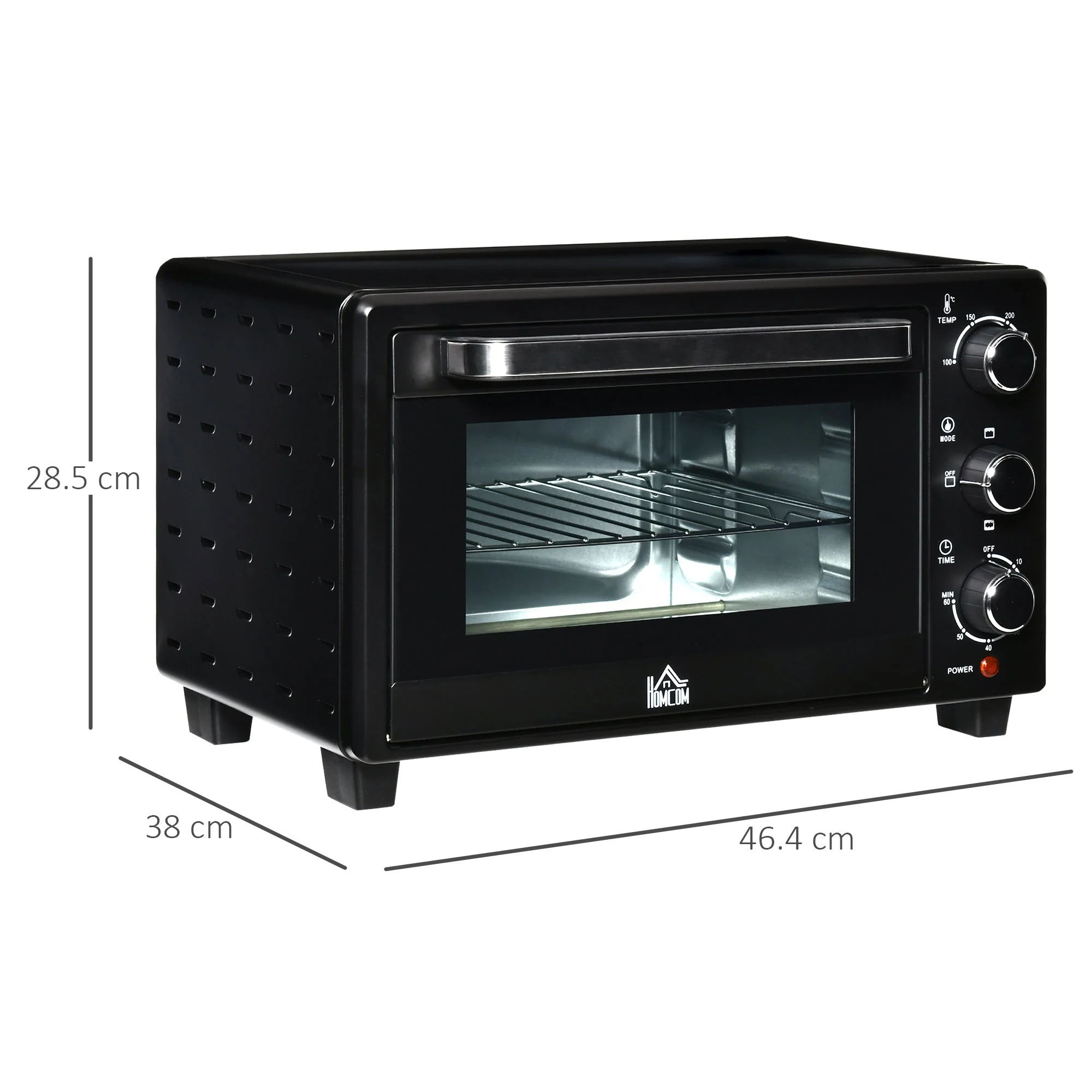 21L 230C Mini Oven With Timer Black by Homcom - Image 3