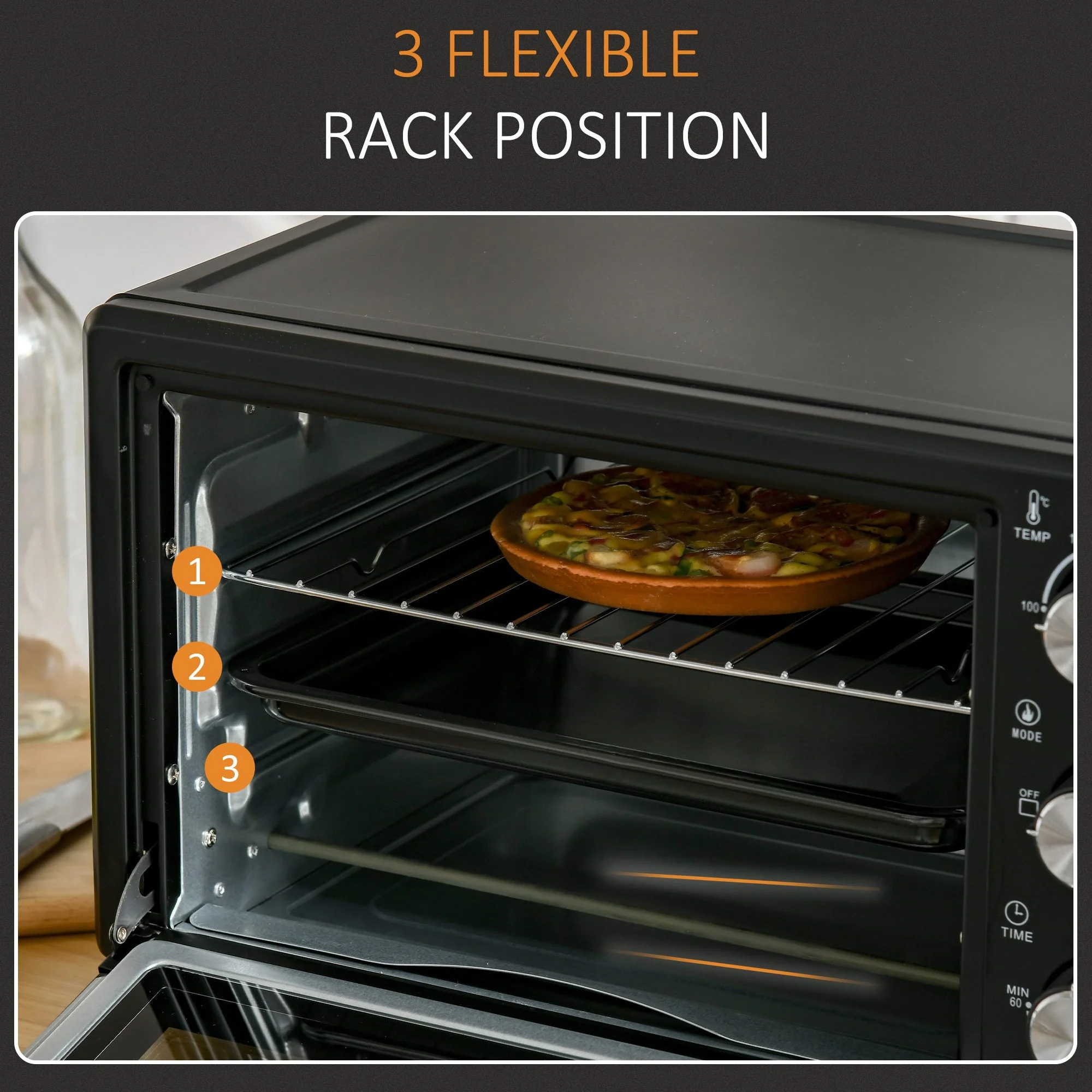 21L 230C Mini Oven With Timer Black by Homcom - Image 6