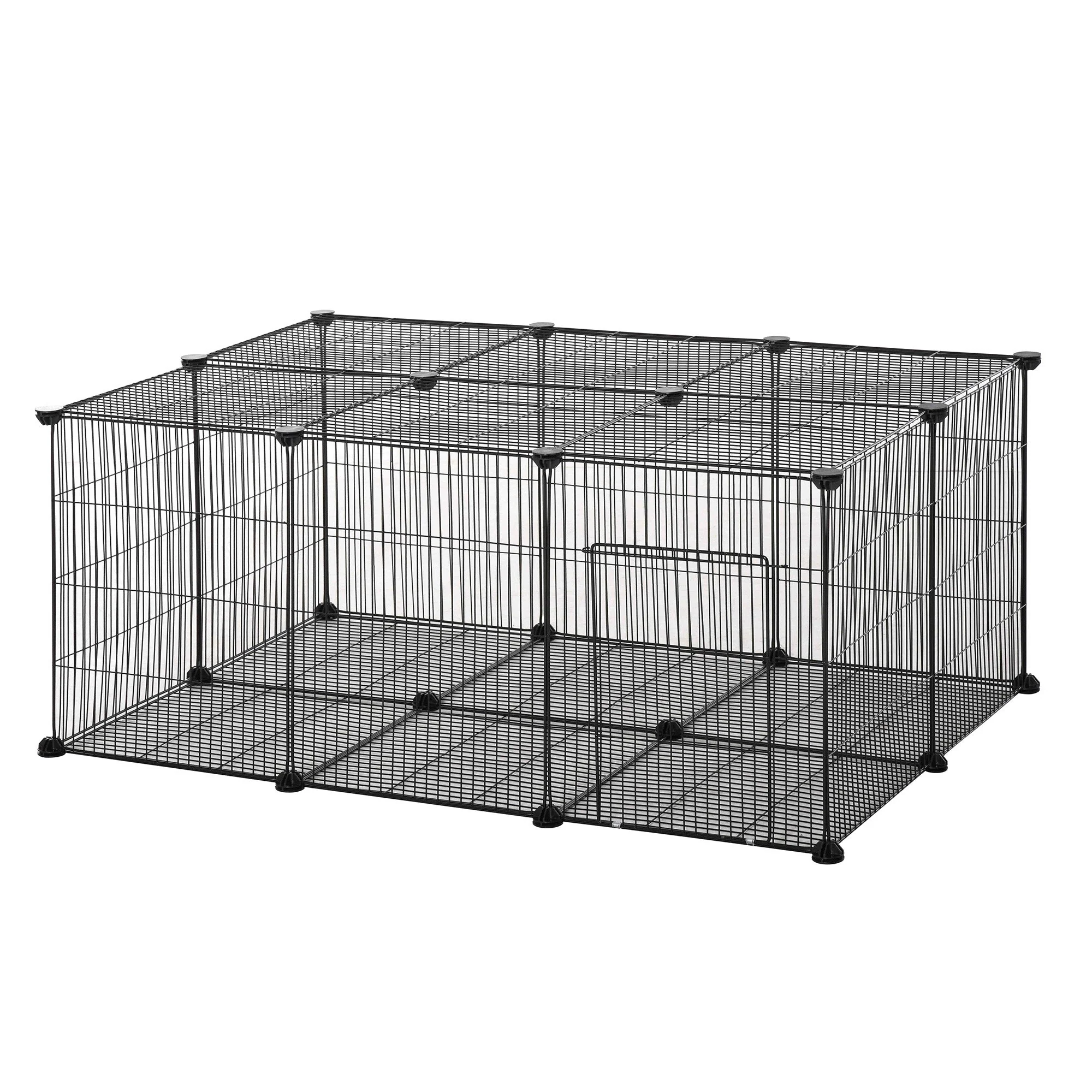 22 Panel Small Animal Playpen Black by Pawhut - Image 3