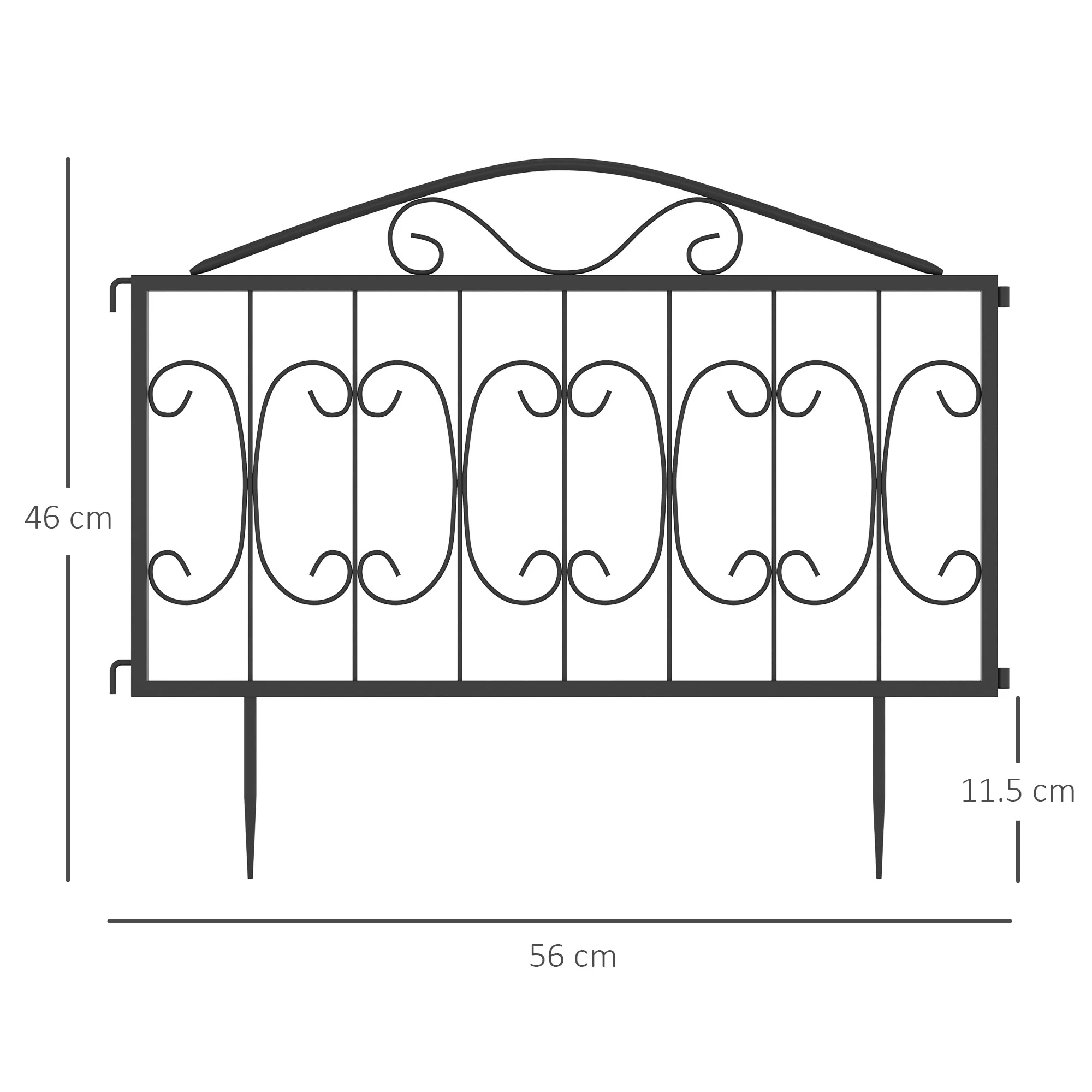 224cm Metal Decorative Garden Fence - Image 3