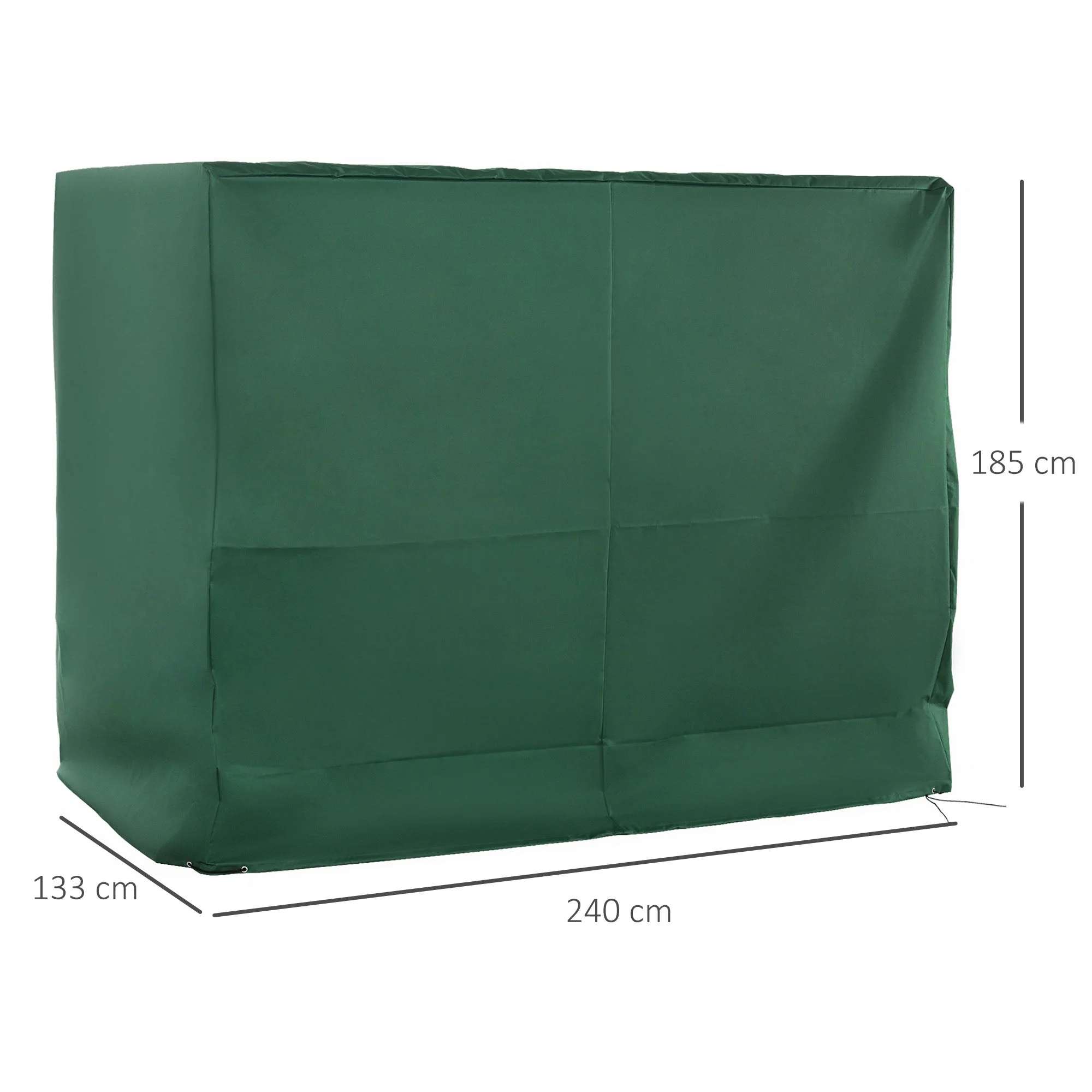 240L x 133W cm 3 Seat Outdoor Garden Swing Chair Protective Cover Water UV Resistant - Image 3
