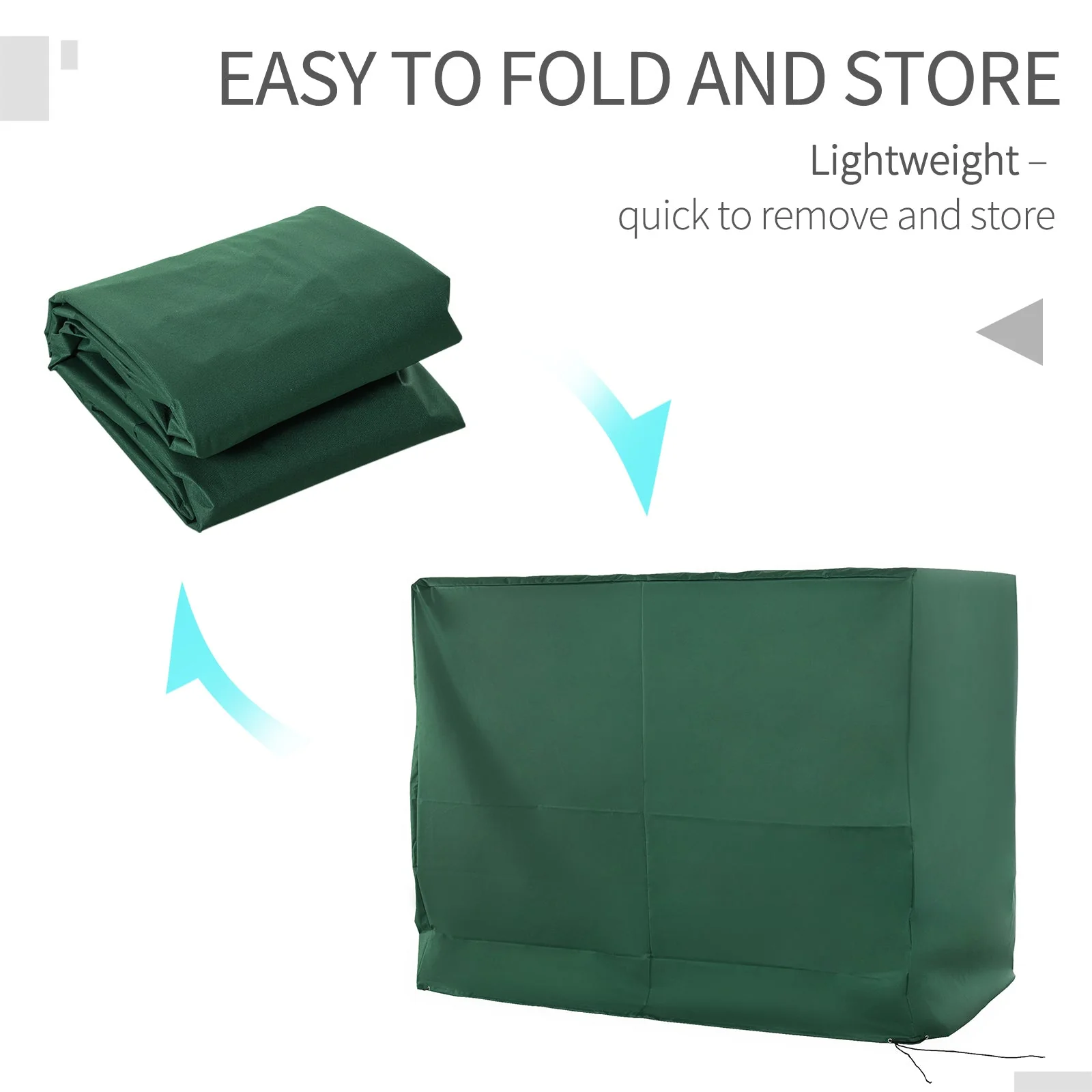 240L x 133W cm 3 Seat Outdoor Garden Swing Chair Protective Cover Water UV Resistant - Image 6
