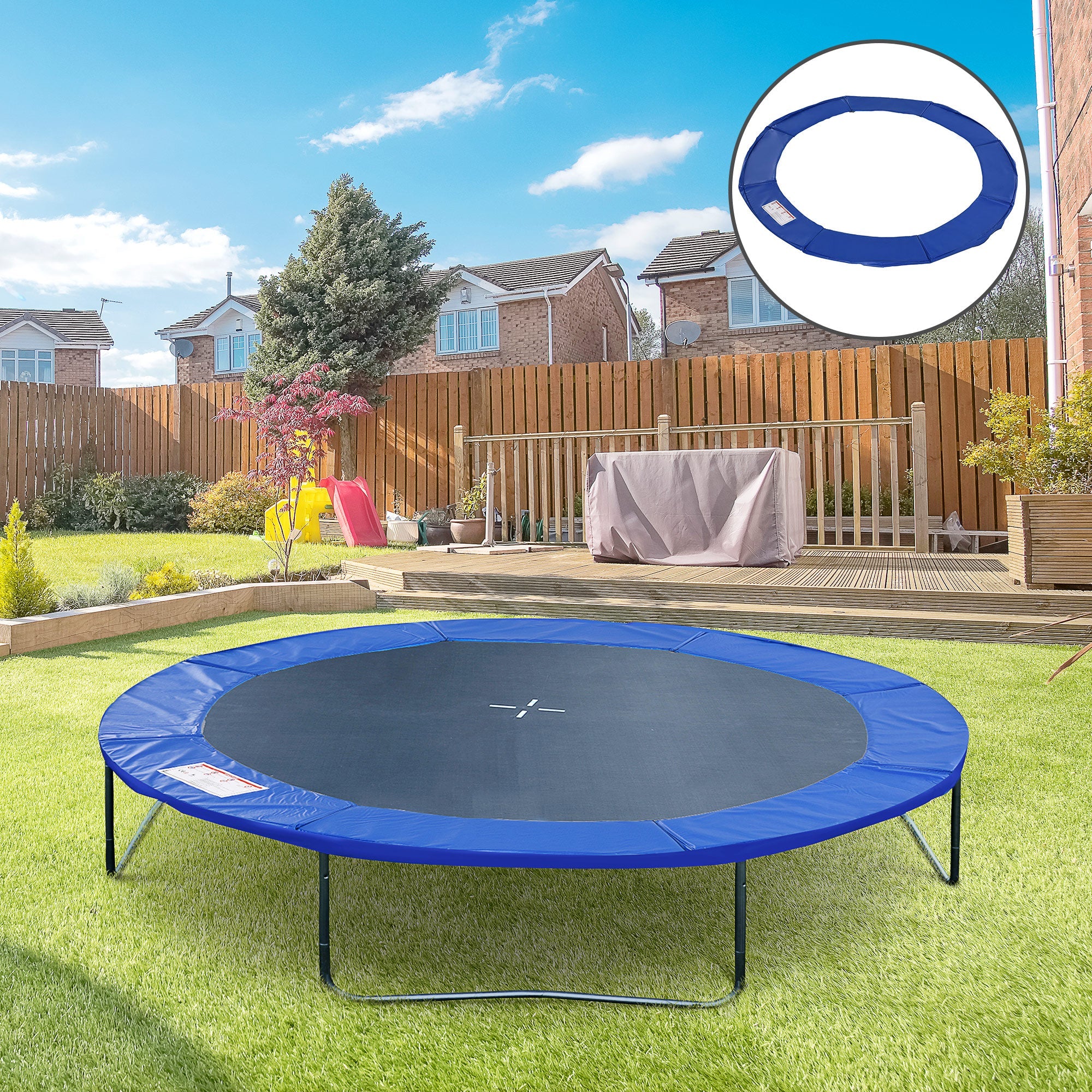 244cm Trampoline Pad Pads Replacement Safety Surround Pads Padding - 8ft Blue - Image 2