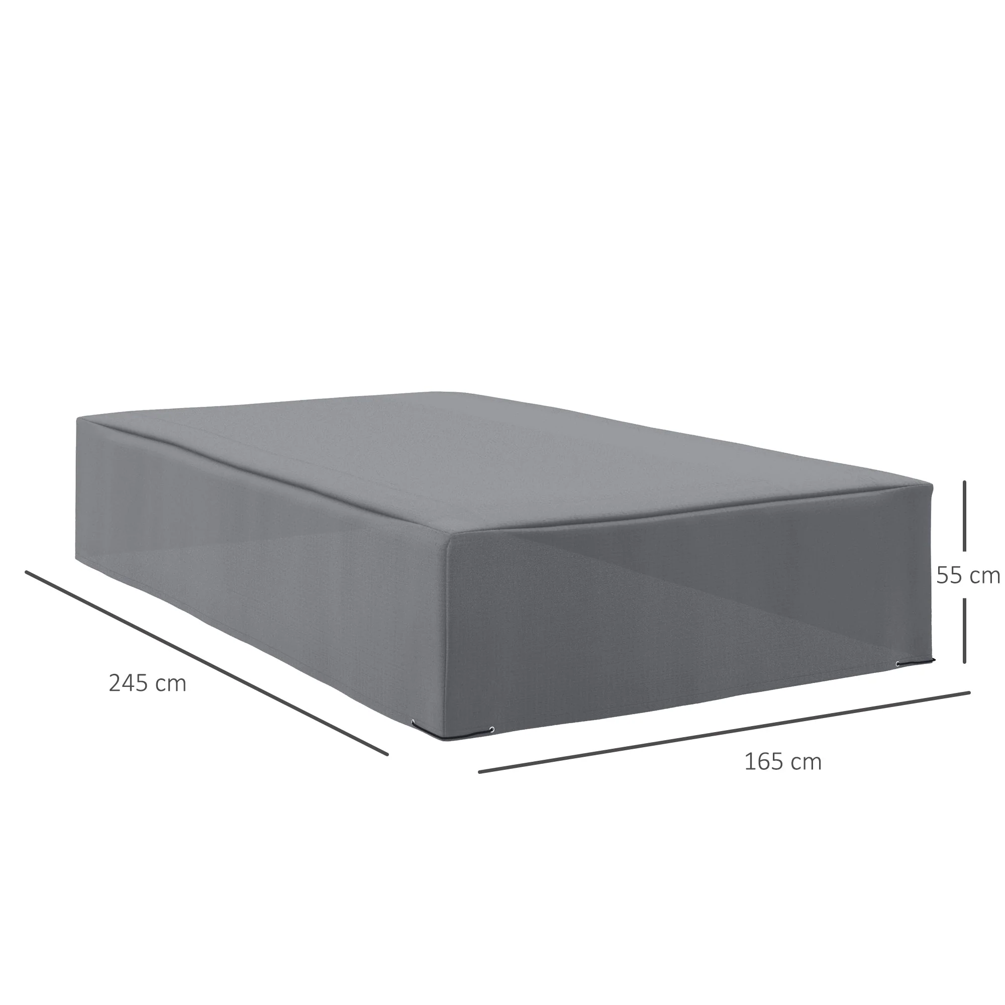 245x165cm Outdoor Garden Rattan Furniture Protective Cover Water UV Resistant Grey - Image 3