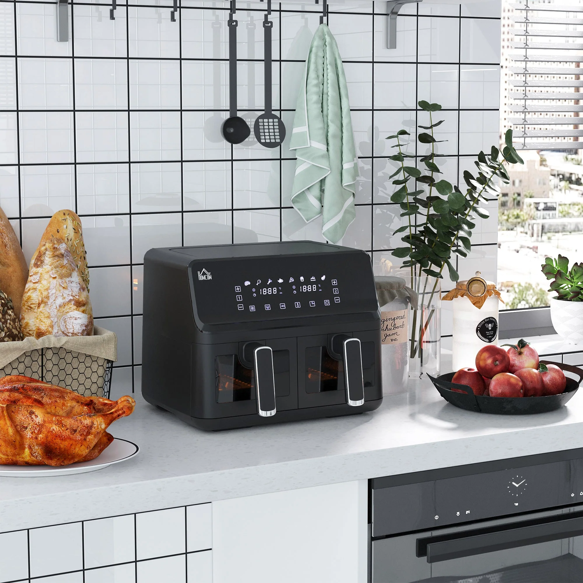 2500W 8L Family Size Air Fryer With 8 Presets Black - Image 2