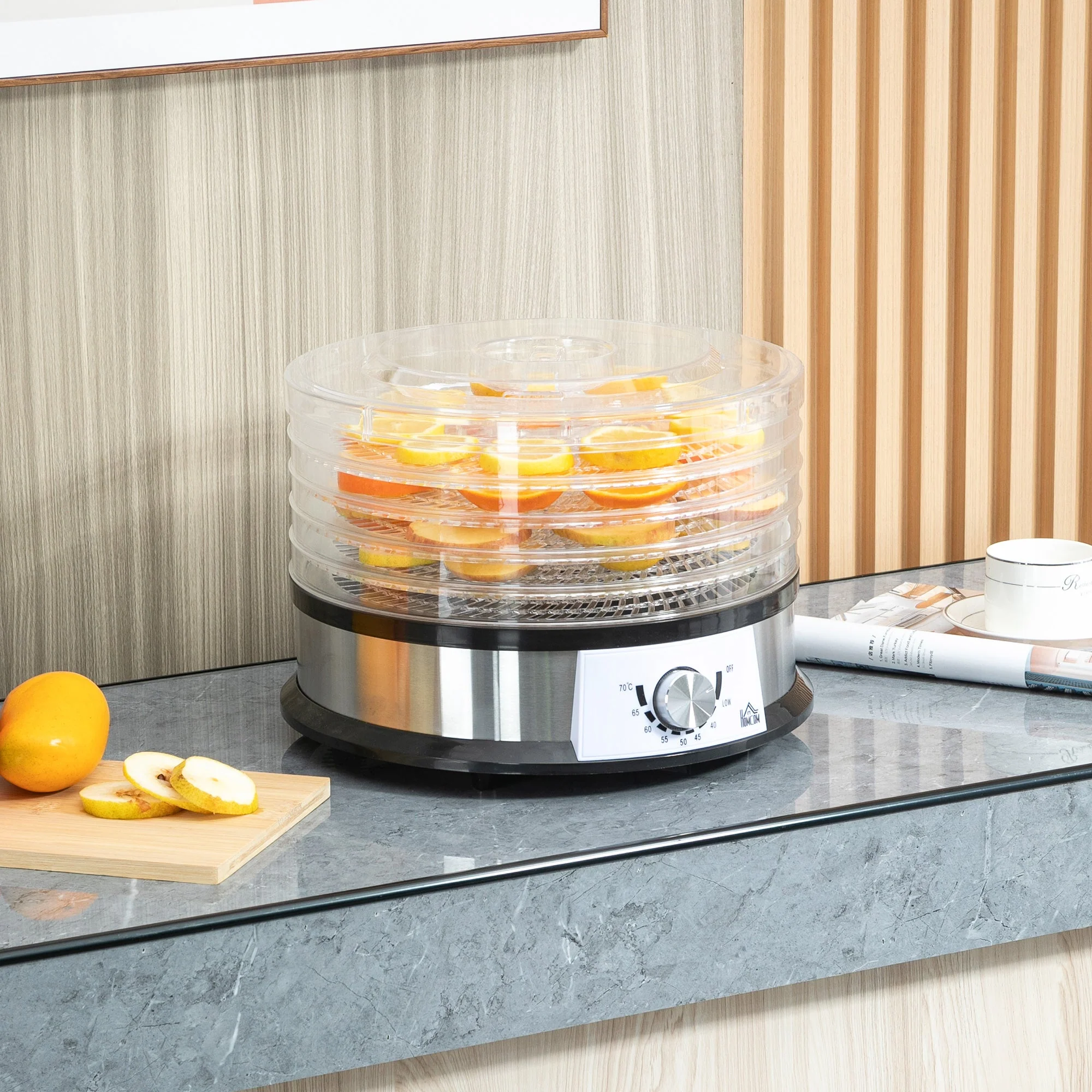 250W 5Kg Fiev Tray Food Dehydrator Silver - Image 2