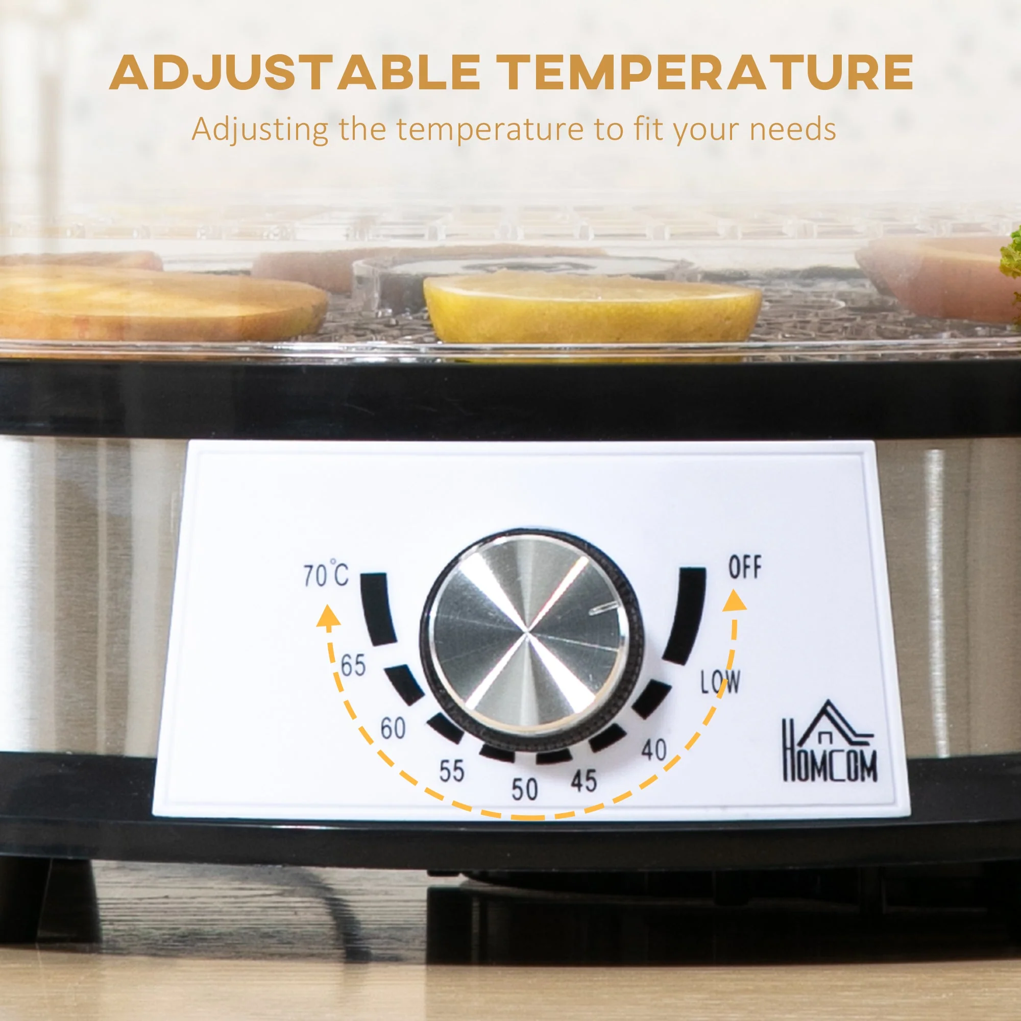 250W 5Kg Fiev Tray Food Dehydrator Silver - Image 7