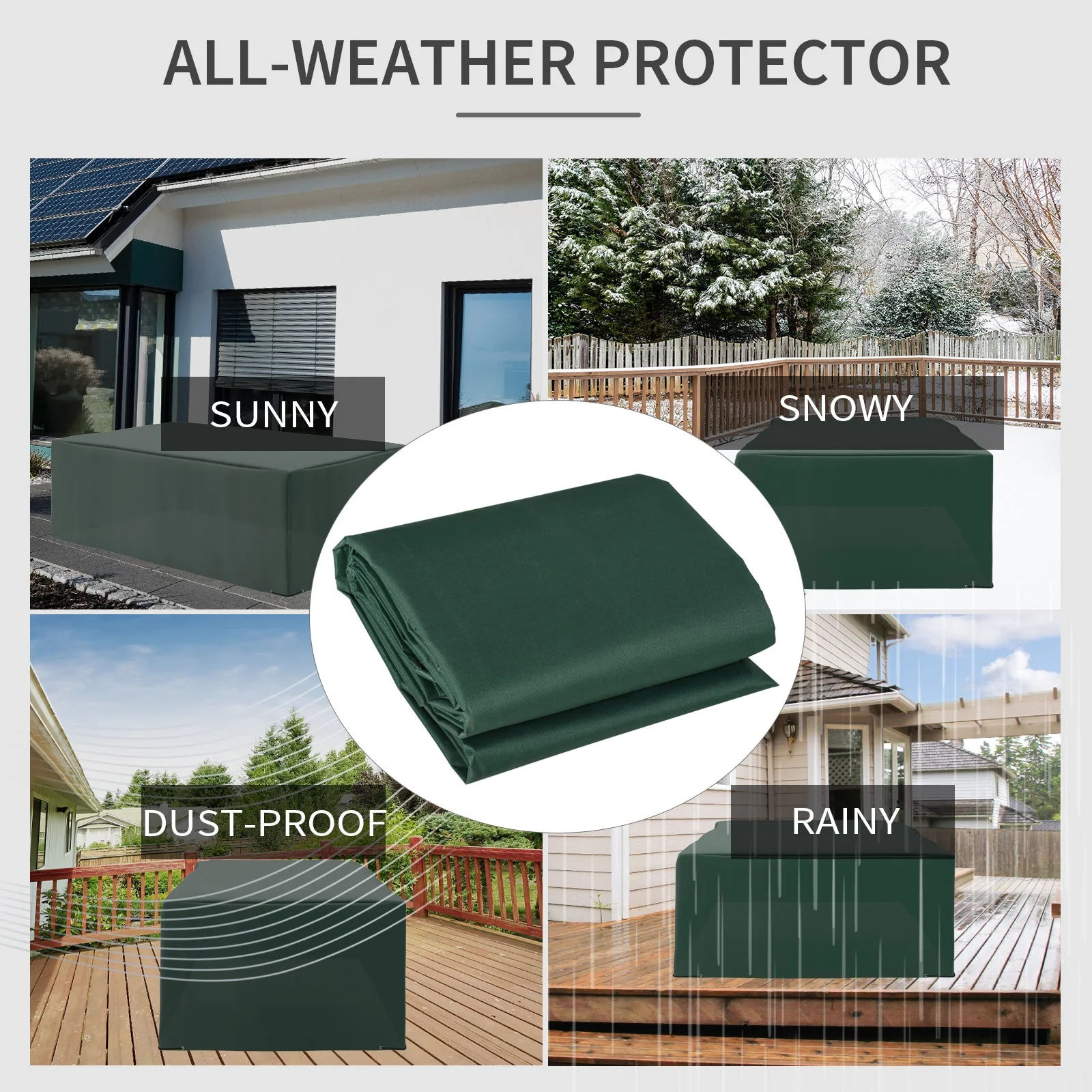 255x142cm Outdoor Garden Rattan Furniture Protective Cover Water UV Resistant - Image 5