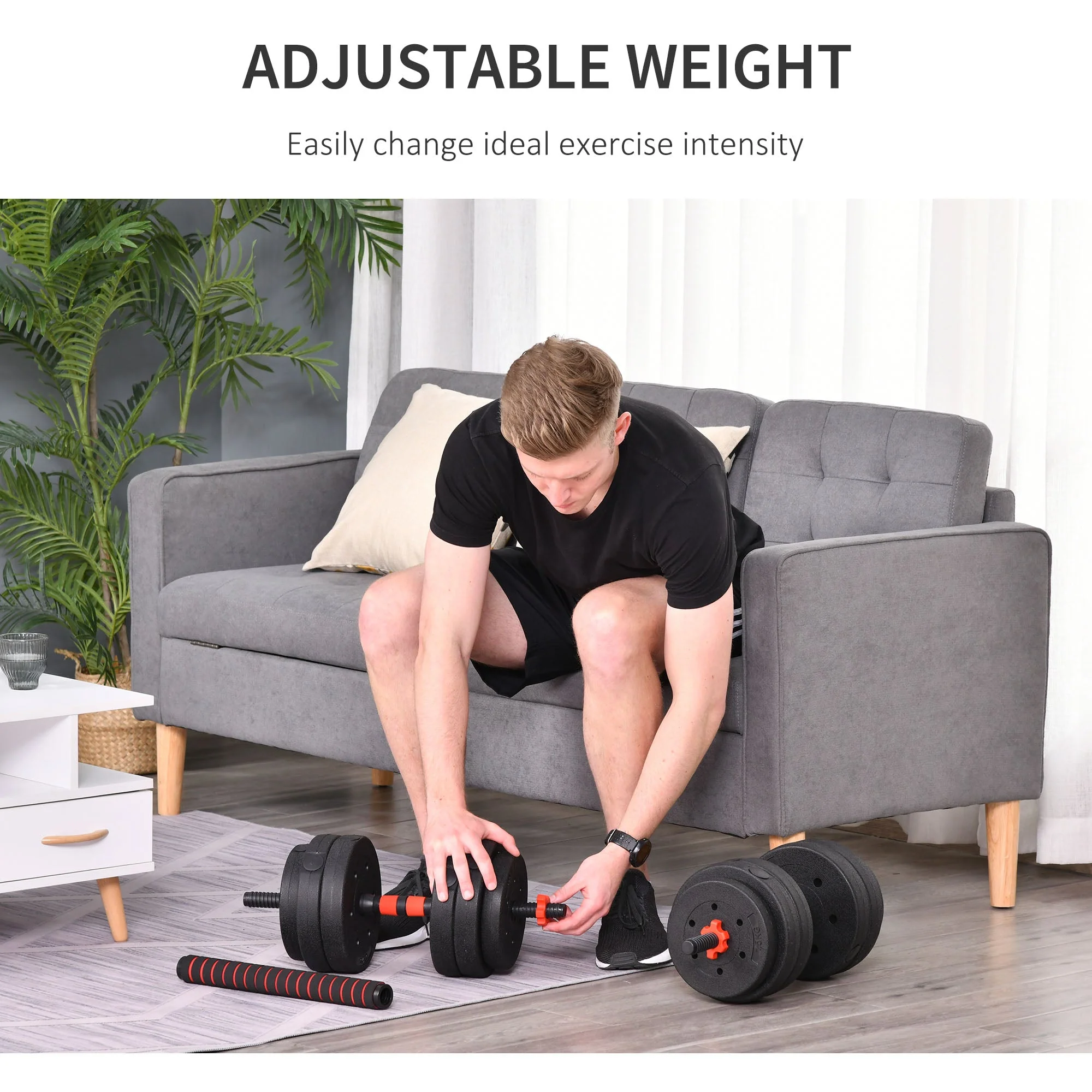 25kg Adjustable 2 IN 1 Barbell Dumbbells Weight Set for Body Fitness Lifting - Image 7