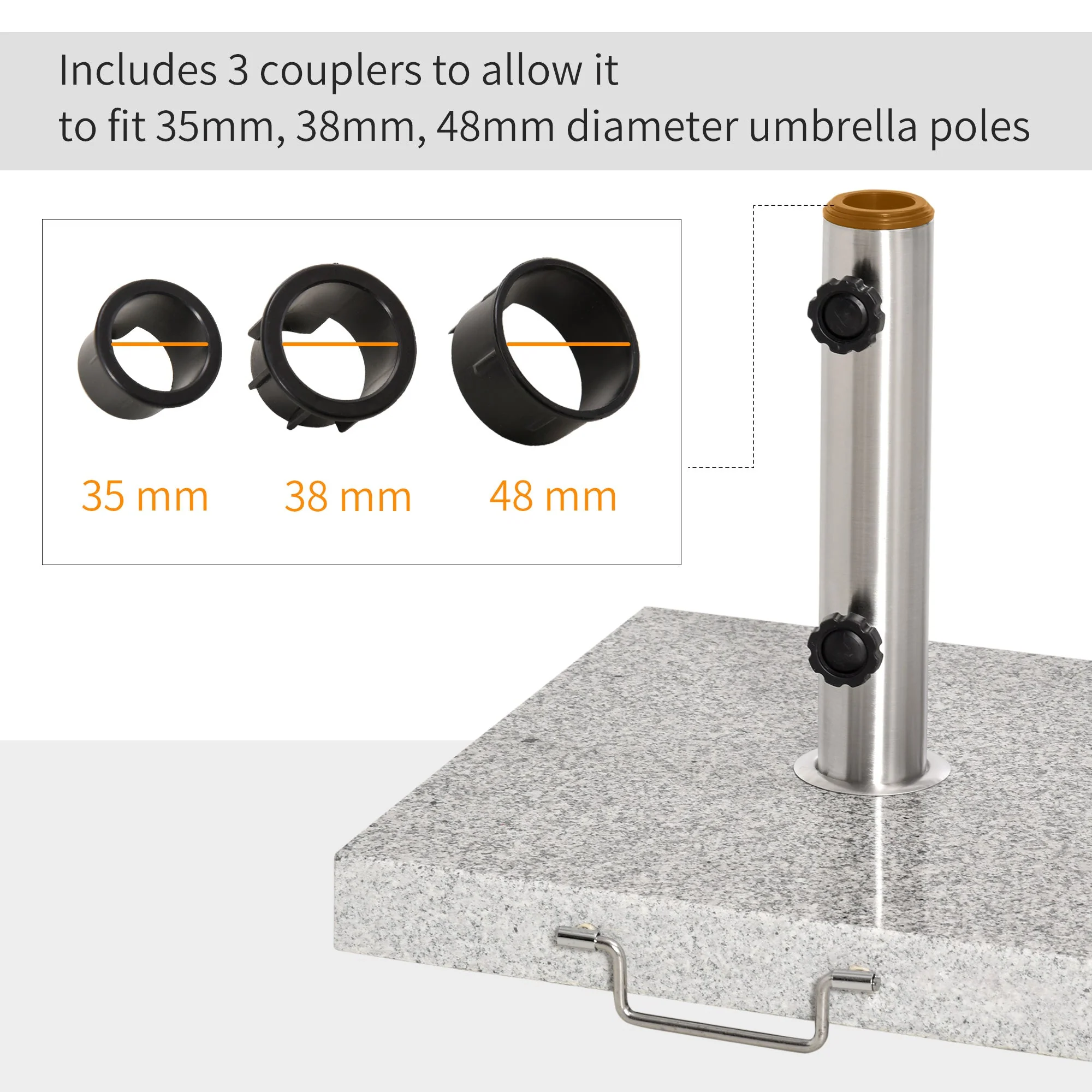 25kg Garden Umbrella Base Durable Parasol Holder Patio Furniture Outdoor Sunshade Marble Stand - Image 5