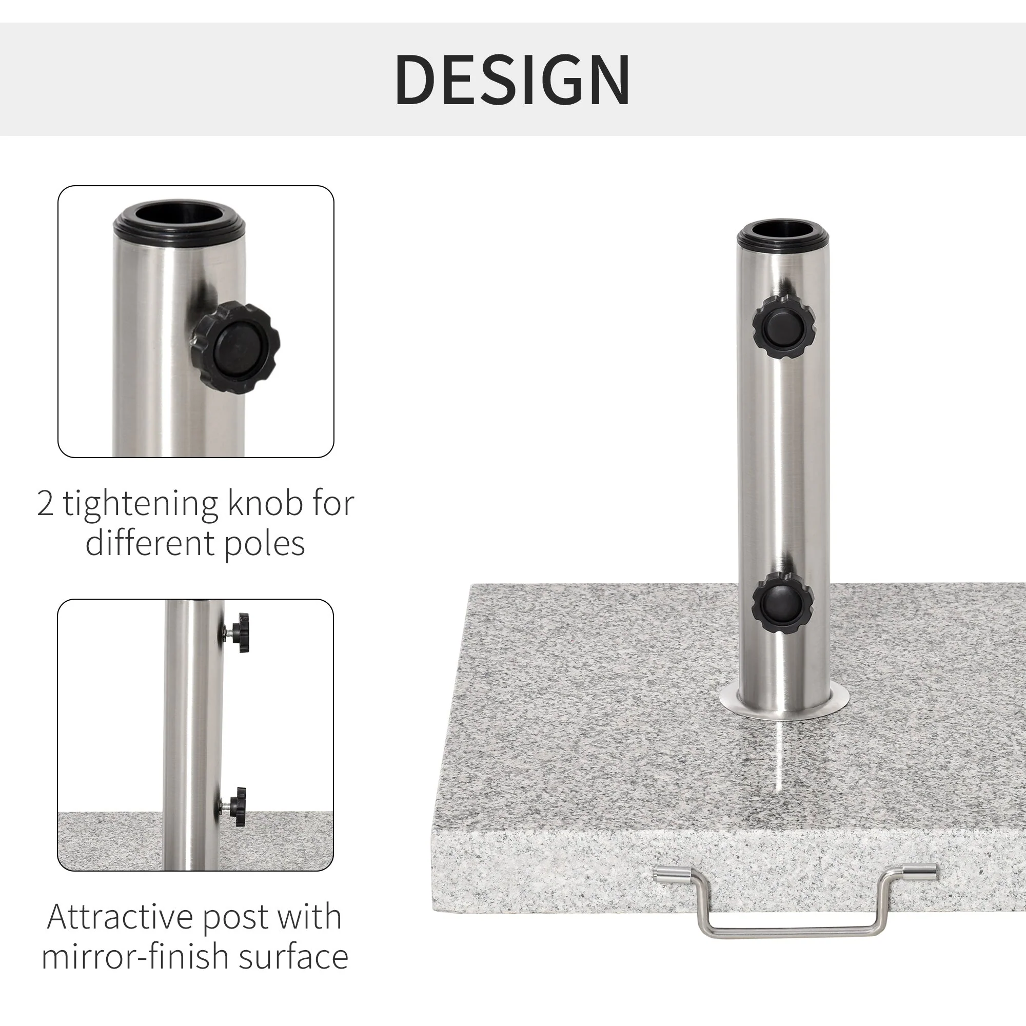 25kg Garden Umbrella Base Durable Parasol Holder Patio Furniture Outdoor Sunshade Marble Stand - Image 6