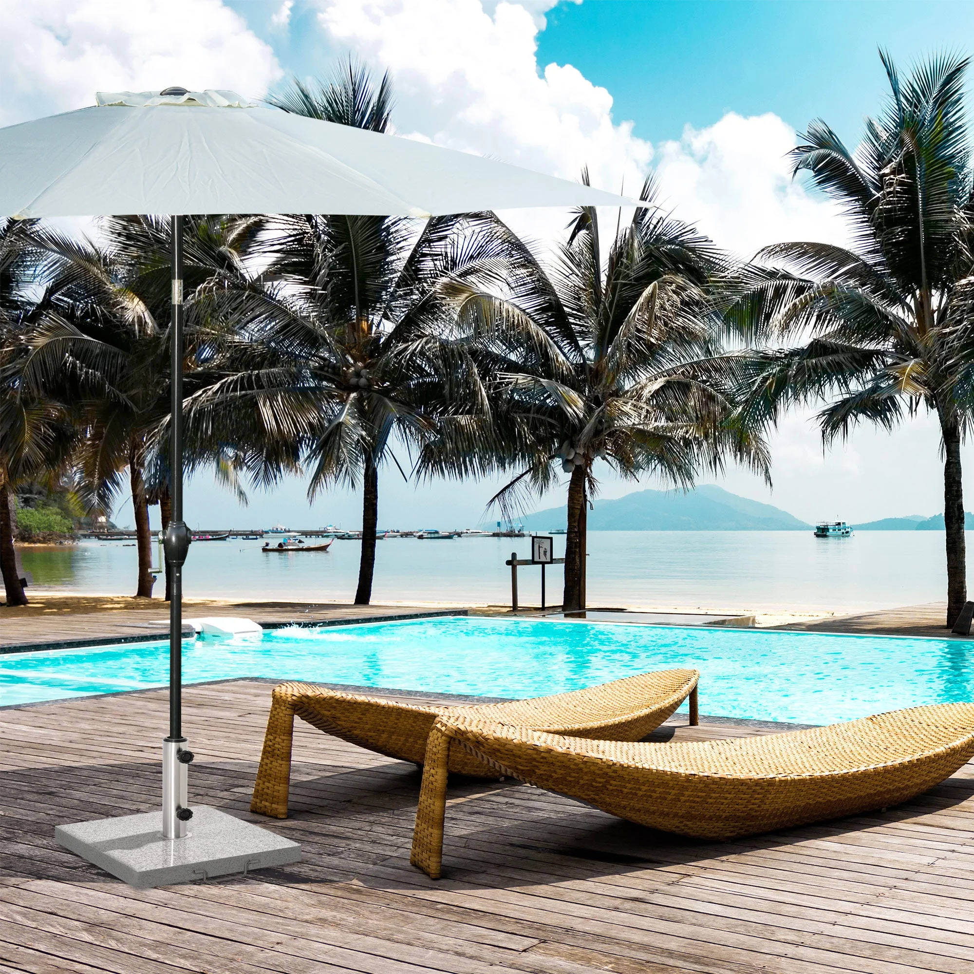 25kg Garden Umbrella Base Durable Parasol Holder Patio Furniture Outdoor Sunshade Marble Stand - Image 7