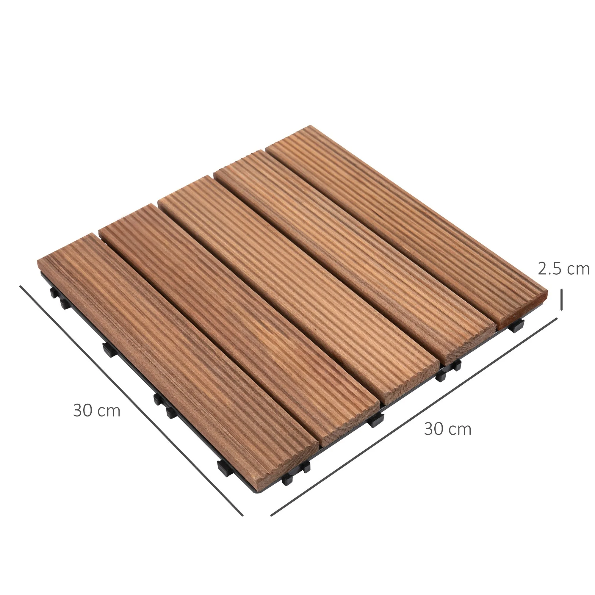 27-Piece Solid Wood Interlocking Decking Tiles For Patio - Image 3