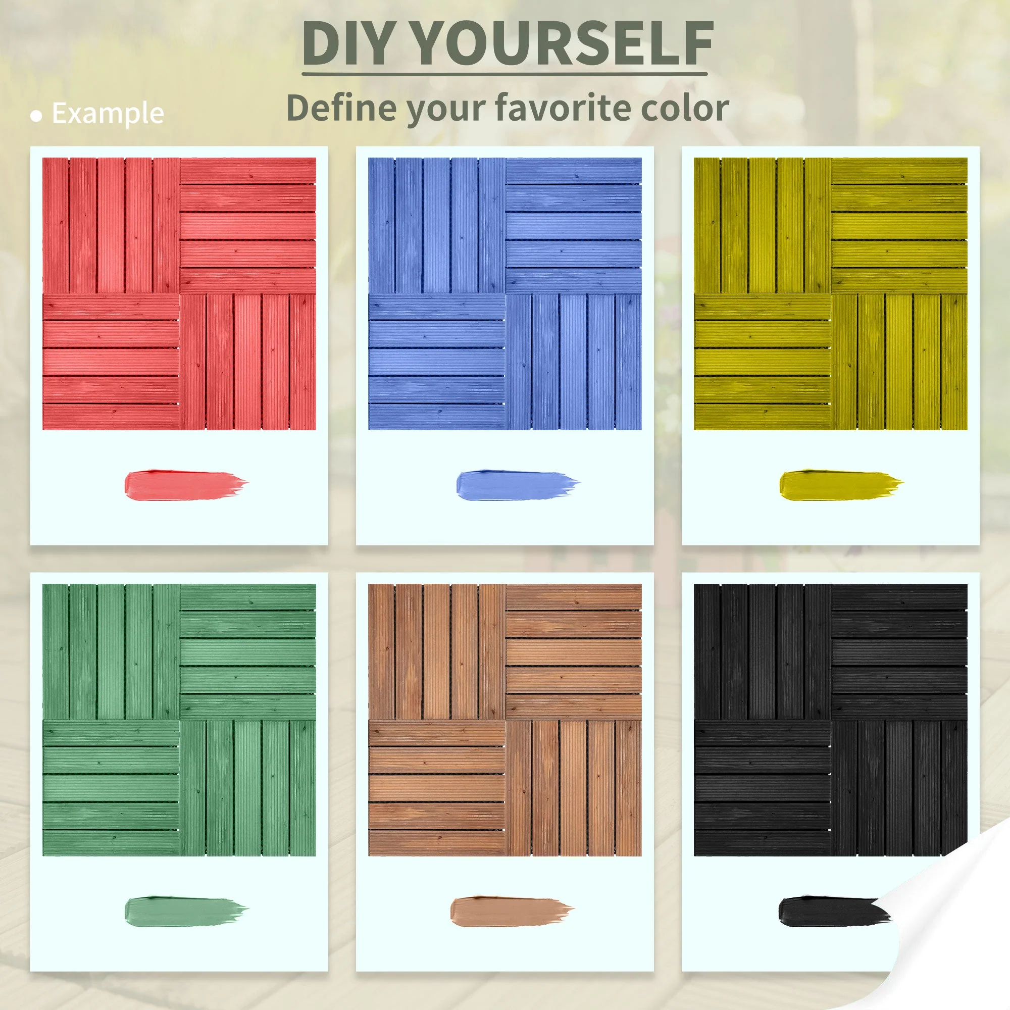 27-Piece Solid Wood Interlocking Decking Tiles For Patio - Image 8