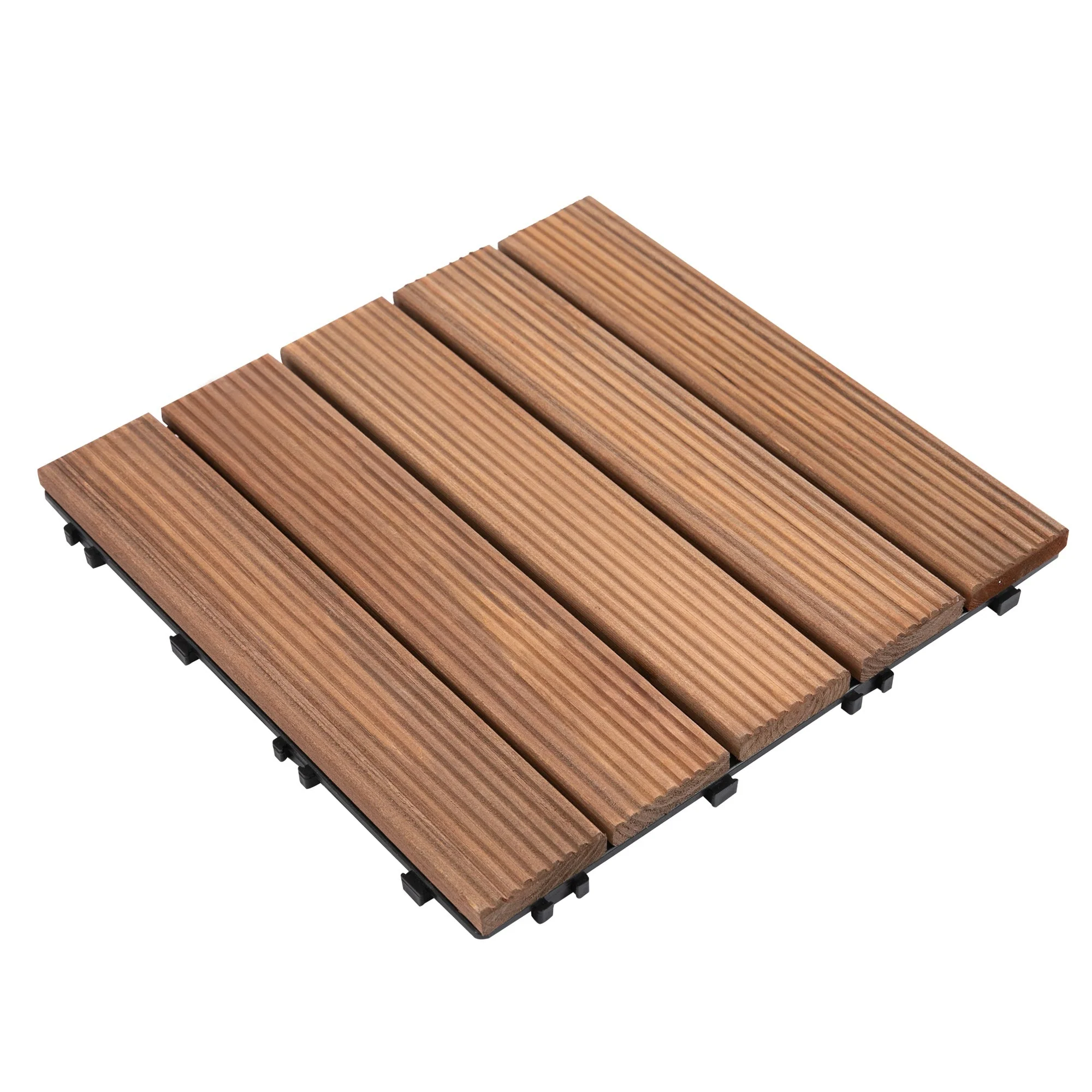 27-Piece Solid Wood Interlocking Decking Tiles For Patio - Image 9