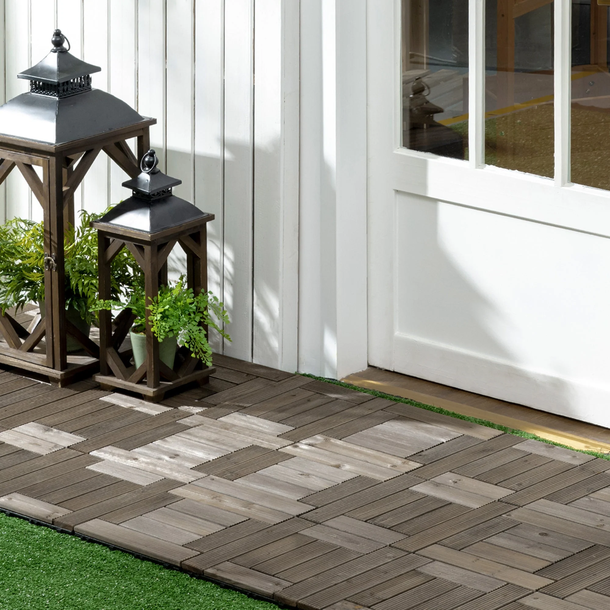 27-Piece Wooden Interlocking Decking Tiles - Image 2
