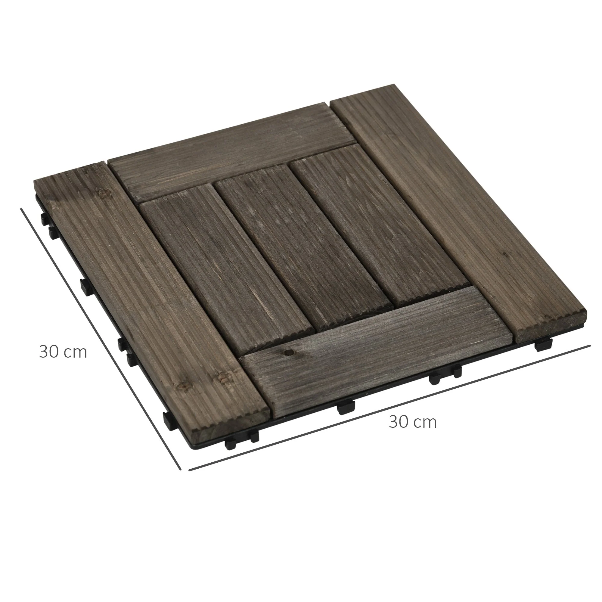 27-Piece Wooden Interlocking Decking Tiles - Image 3