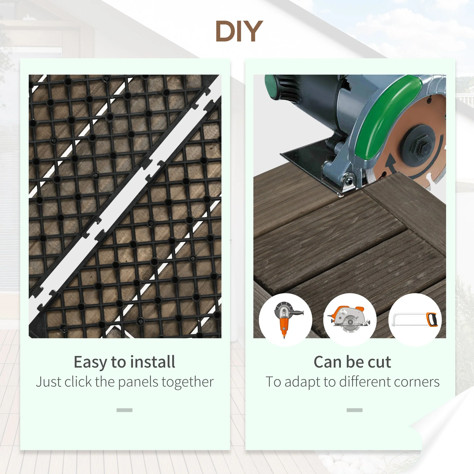 27-Piece Wooden Interlocking Decking Tiles - Image 6