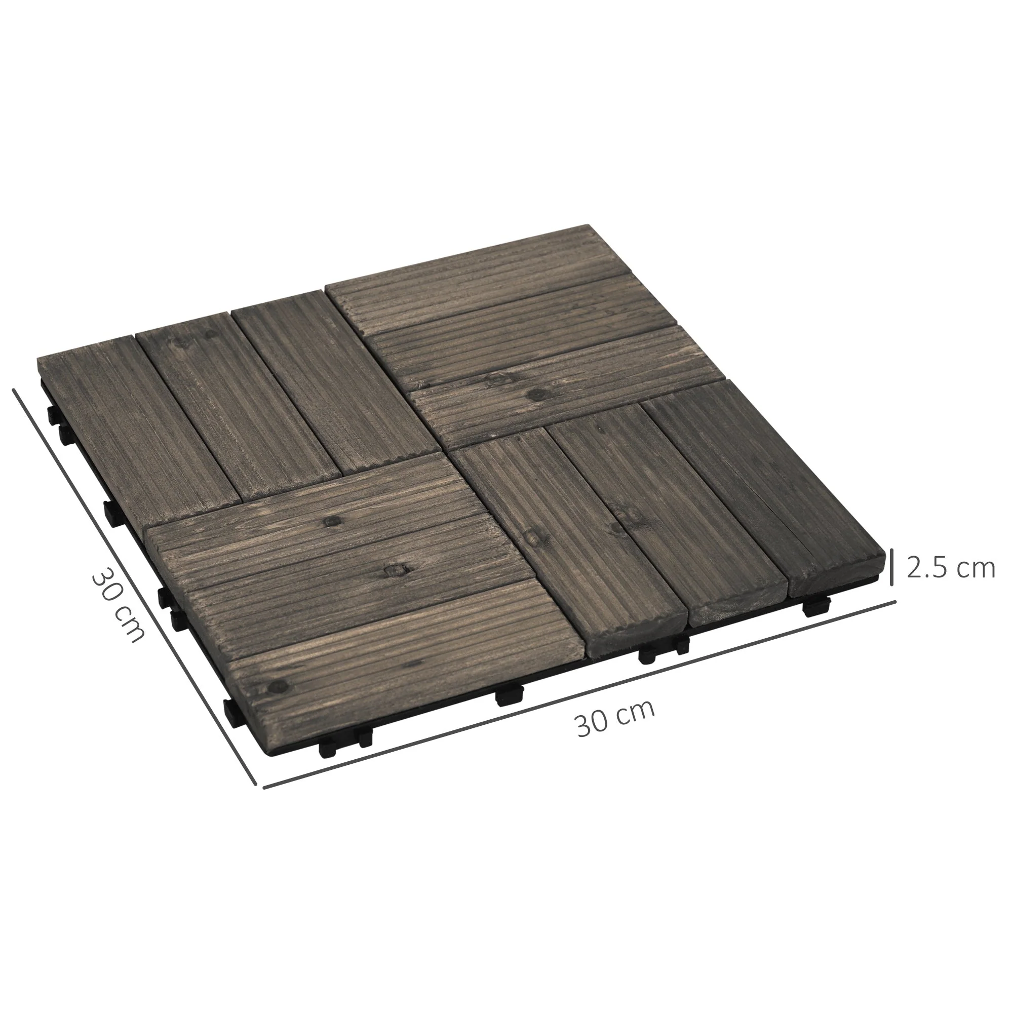 27-Piece Wooden Interlocking Decking Tiles - Image 2