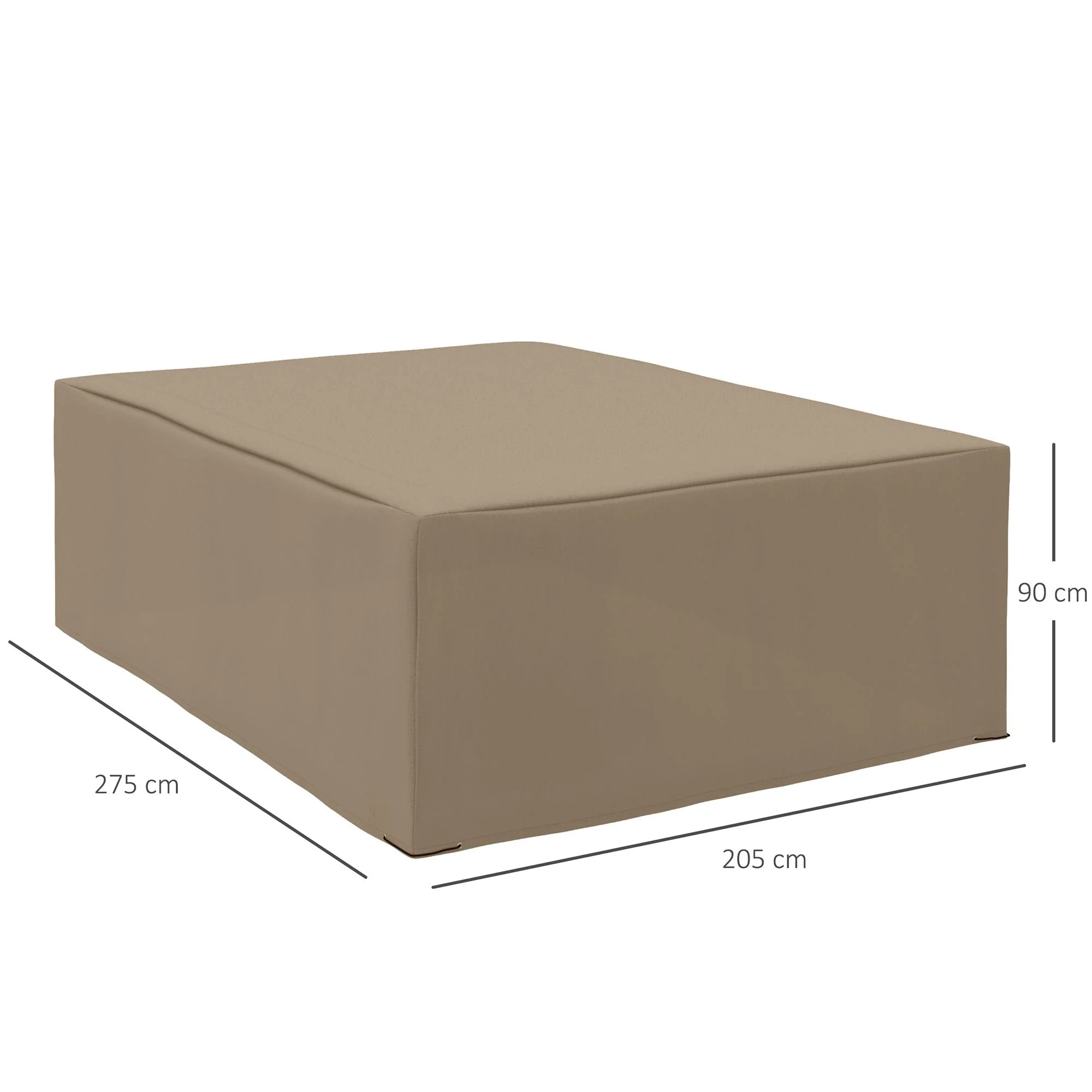 275x205cm Outdoor Garden Rattan Furniture Protective Cover Water UV Resistant Beige - Image 3